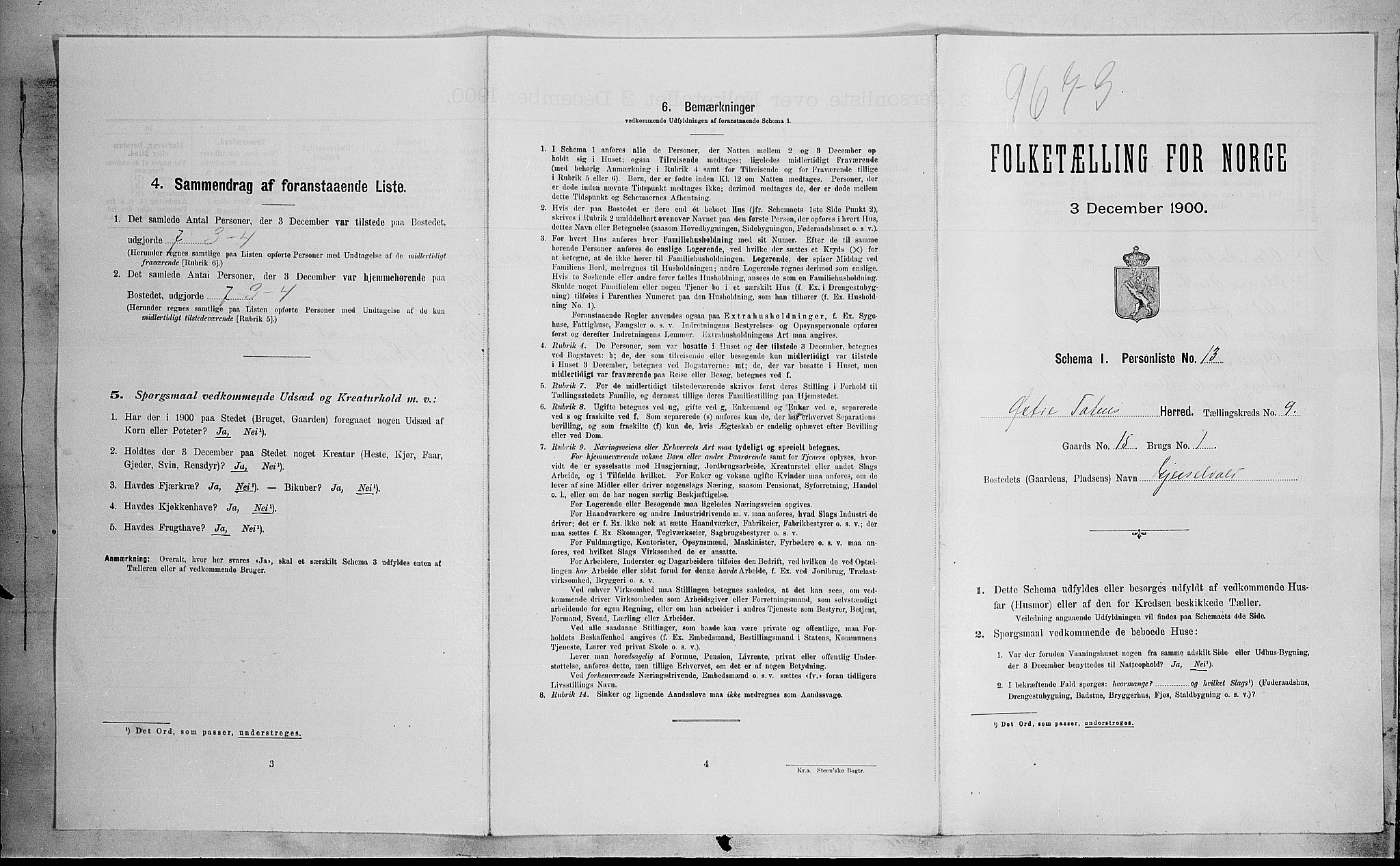 SAH, 1900 census for Østre Toten, 1900, p. 2520