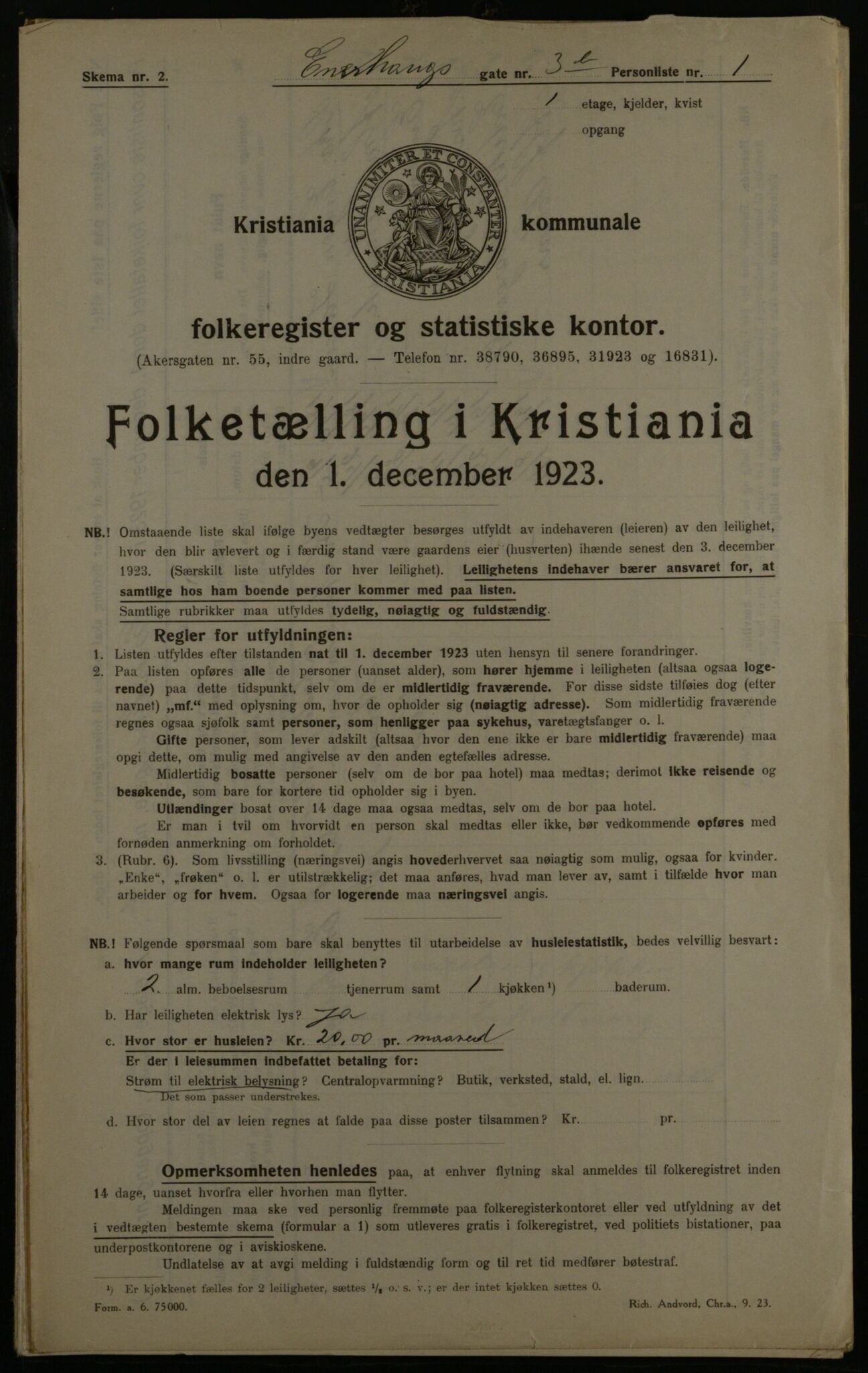 OBA, Municipal Census 1923 for Kristiania, 1923, p. 23979