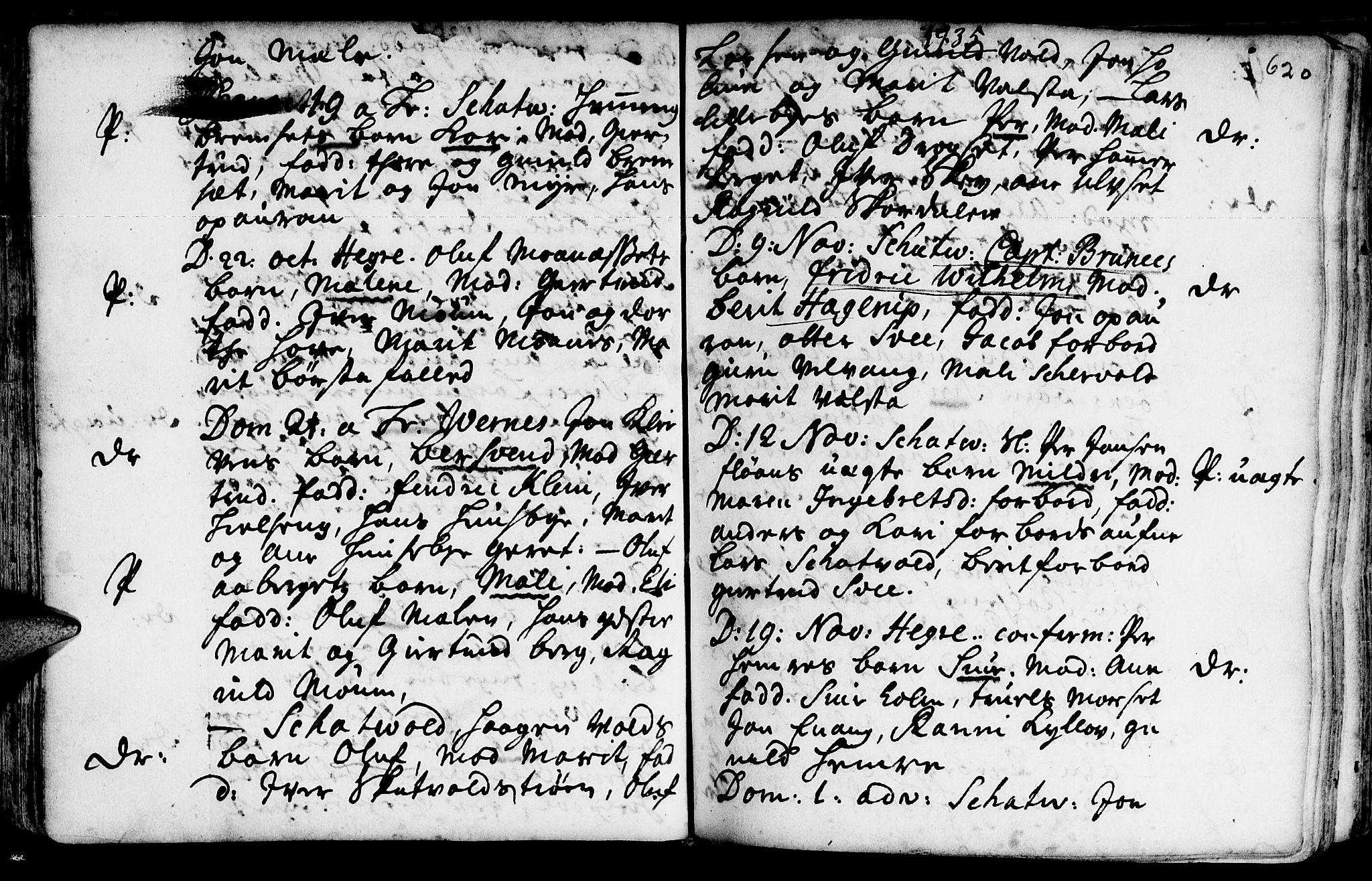 Ministerialprotokoller, klokkerbøker og fødselsregistre - Nord-Trøndelag, SAT/A-1458/709/L0055: Parish register (official) no. 709A03, 1730-1739, p. 619-620