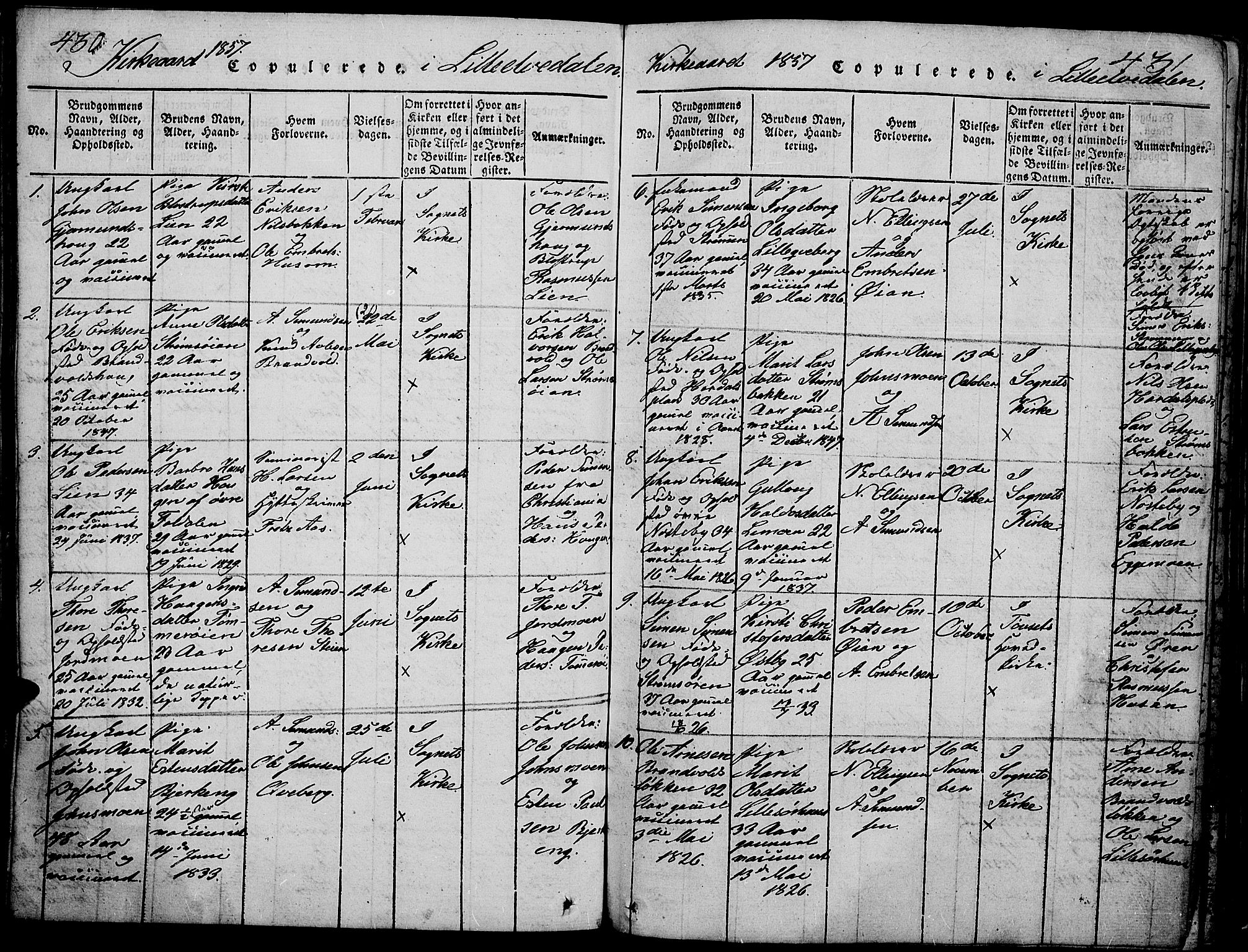 Tynset prestekontor, SAH/PREST-058/H/Ha/Hab/L0002: Parish register (copy) no. 2, 1814-1862, p. 430-431