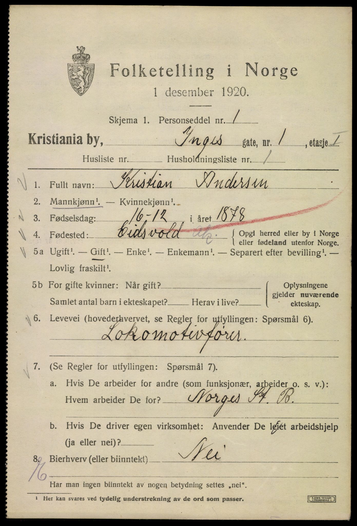 SAO, 1920 census for Kristiania, 1920, p. 309865