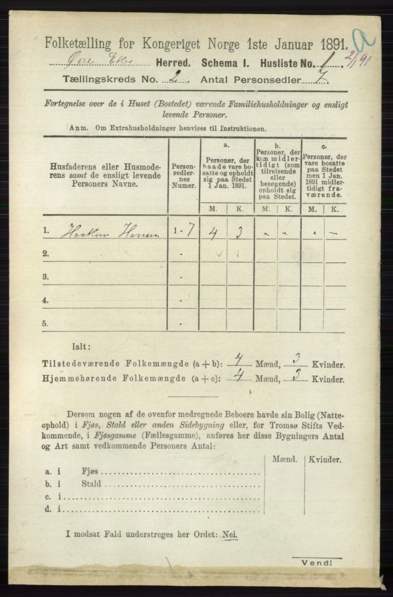 RA, 1891 census for 0624 Øvre Eiker, 1891, p. 470