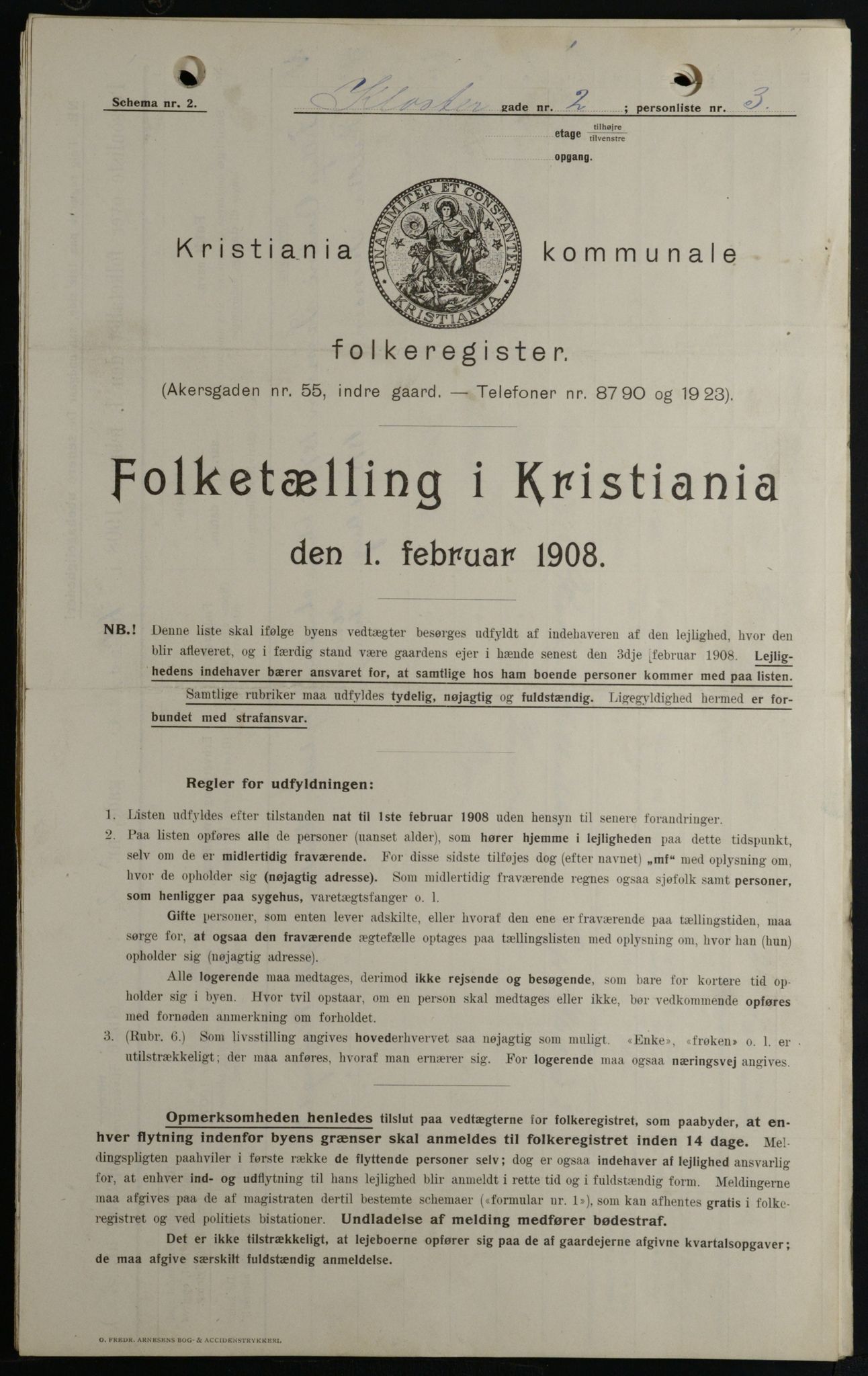 OBA, Municipal Census 1908 for Kristiania, 1908, p. 46557