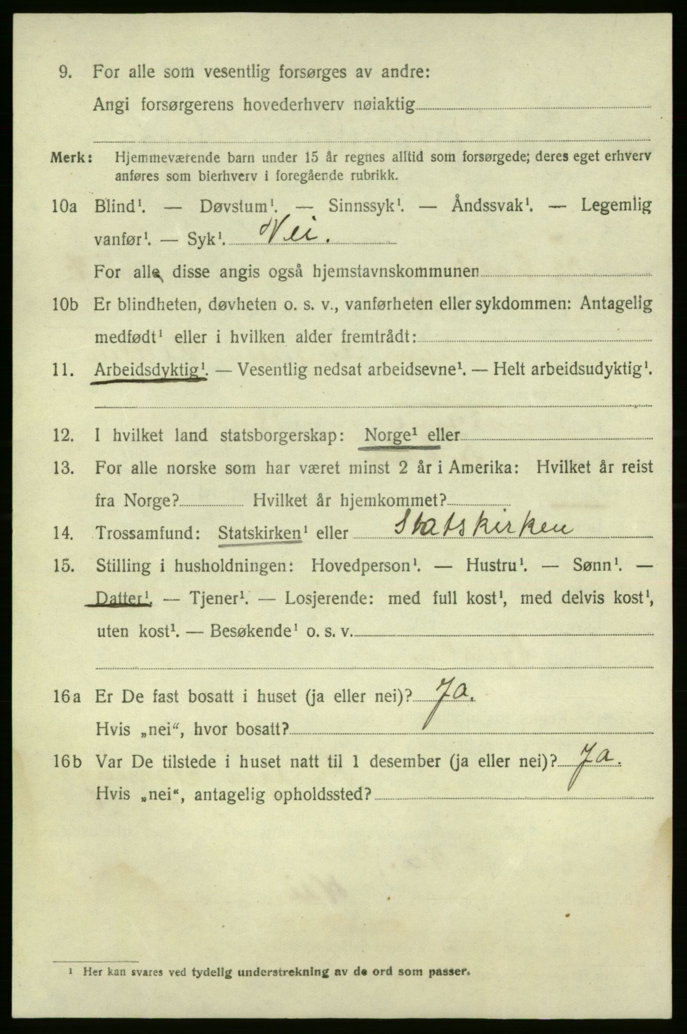 SAO, 1920 census for Fredrikshald, 1920, p. 14157