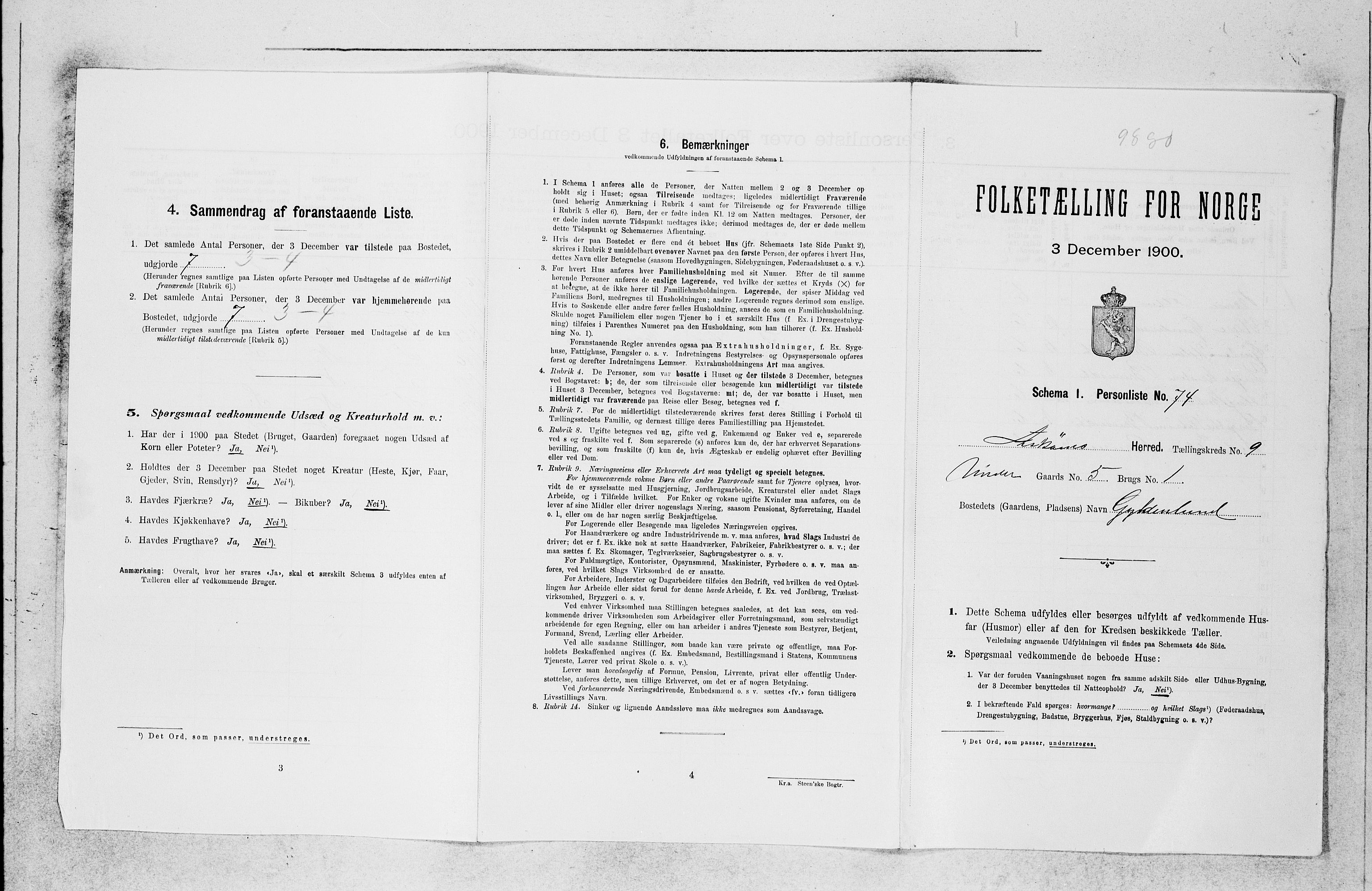 SAB, 1900 census for Askøy, 1900, p. 1298