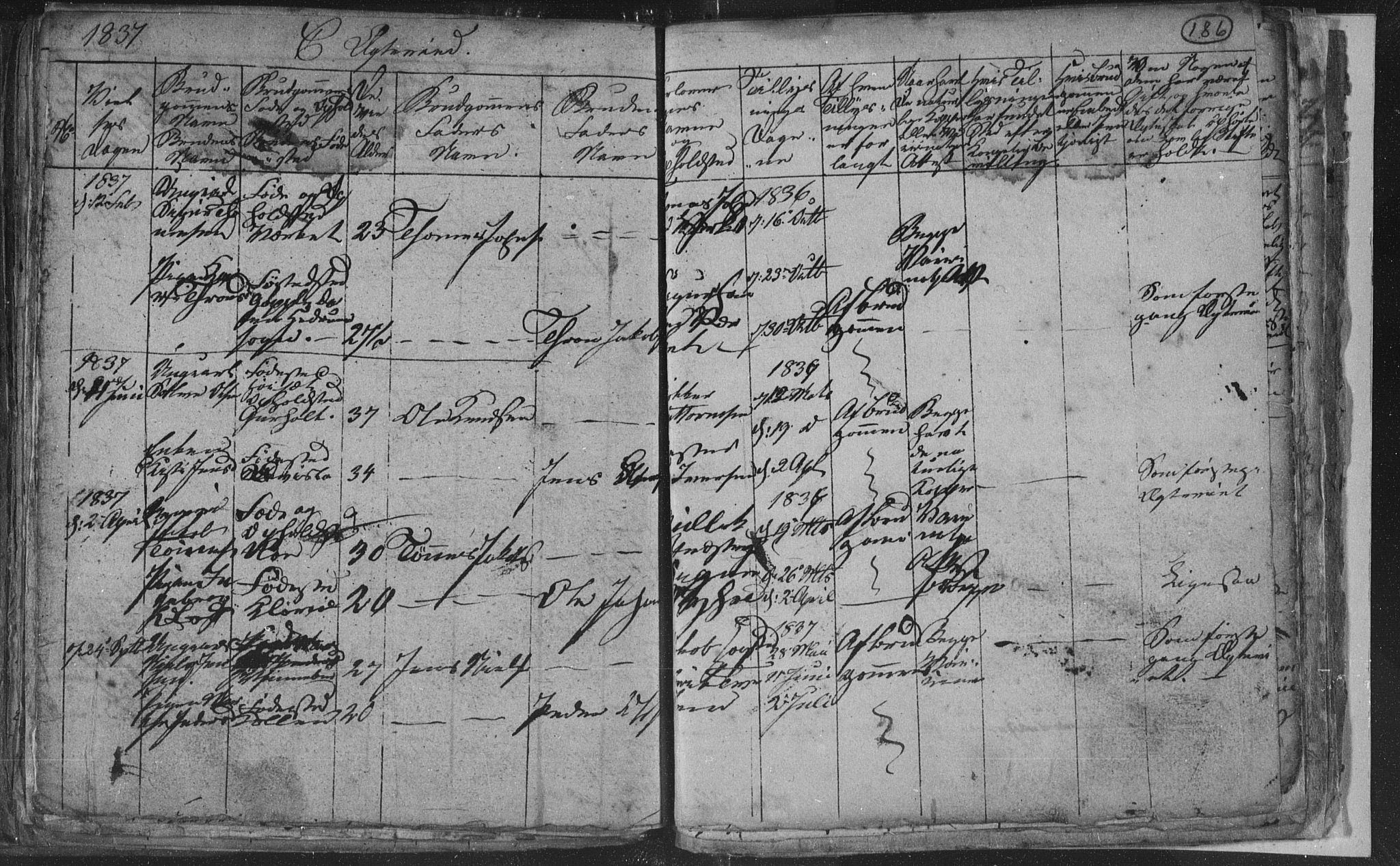 Siljan kirkebøker, SAKO/A-300/G/Ga/L0001: Parish register (copy) no. 1, 1827-1847, p. 186