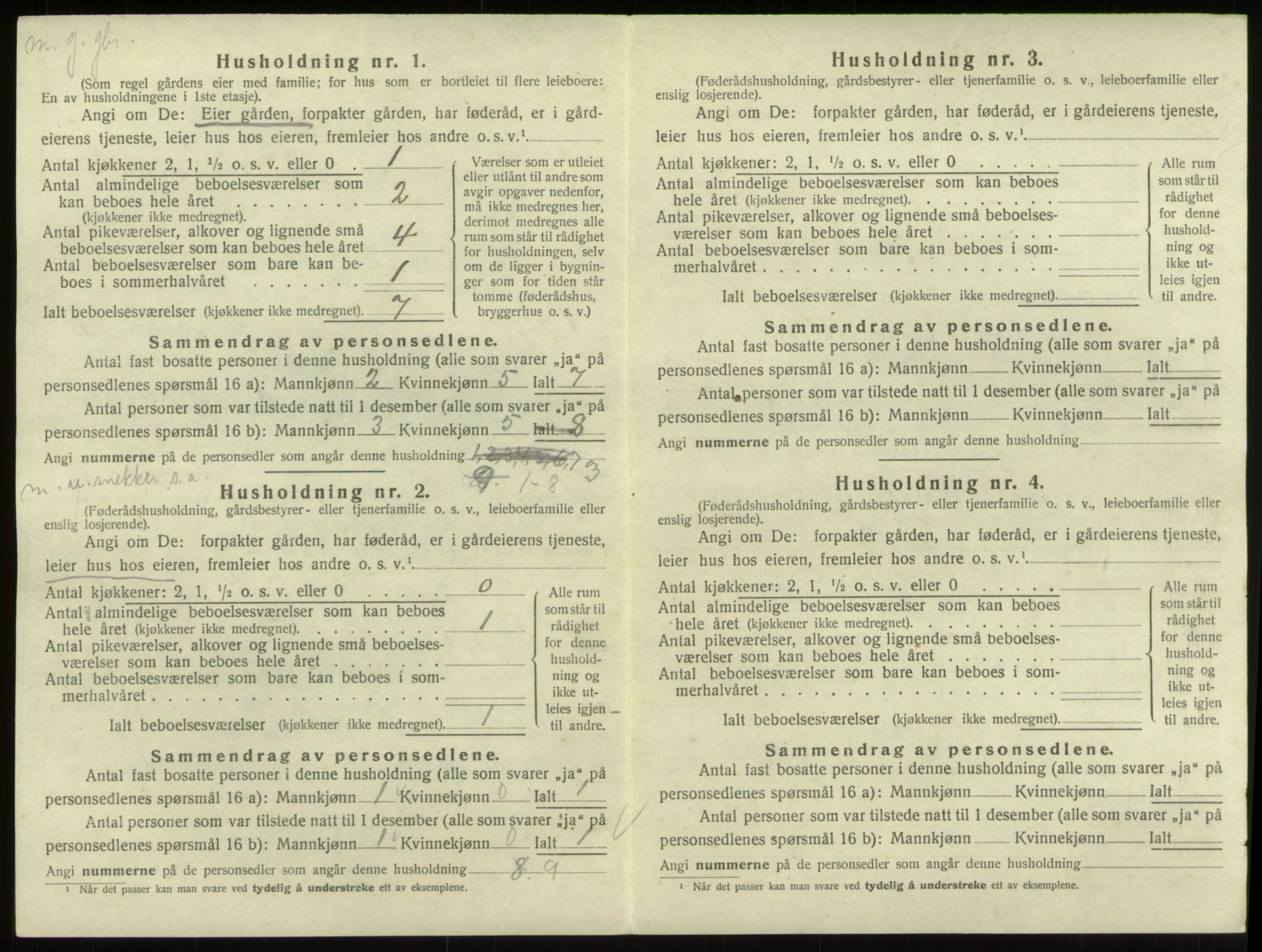 SAB, 1920 census for Breim, 1920, p. 62