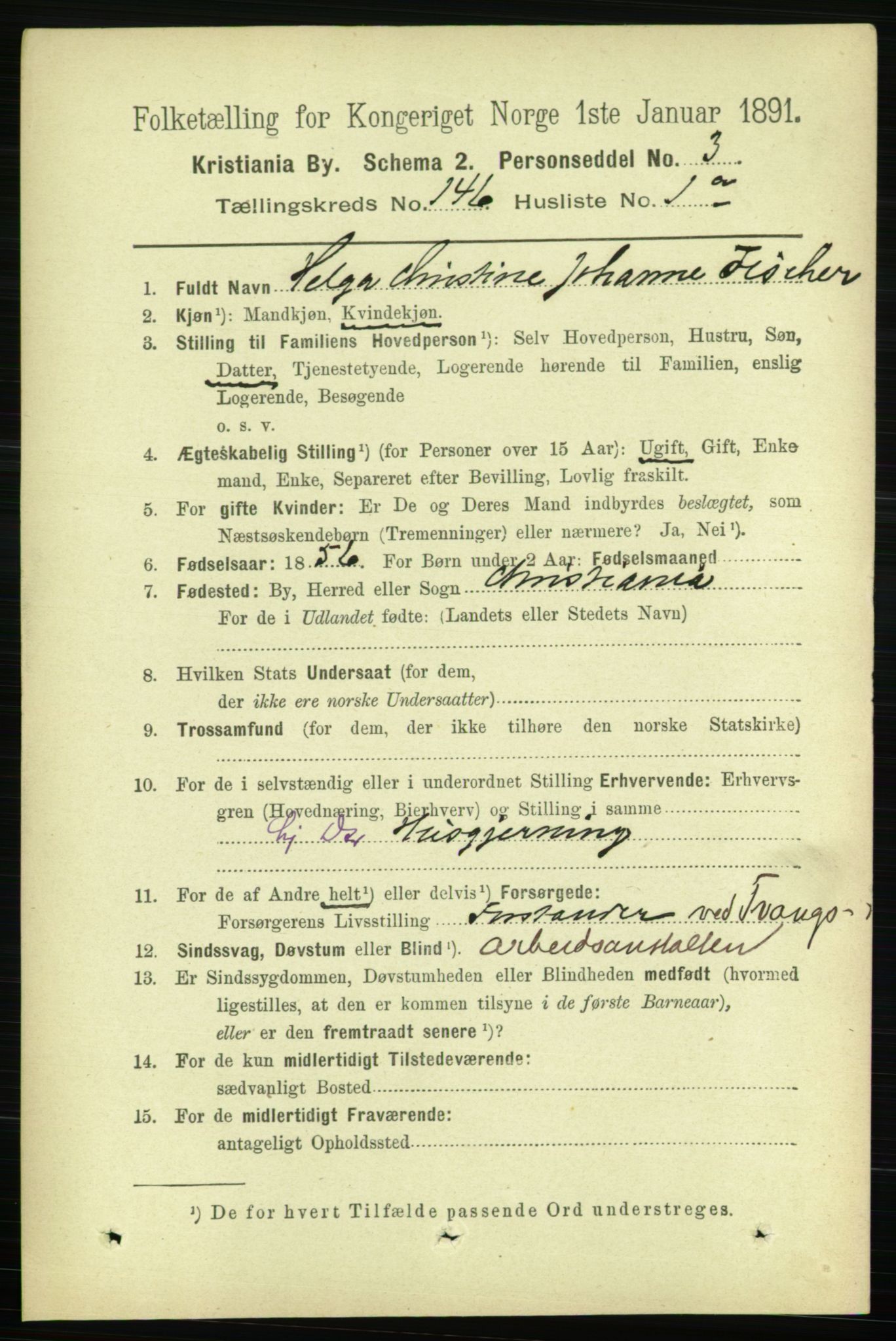 RA, 1891 census for 0301 Kristiania, 1891, p. 80153