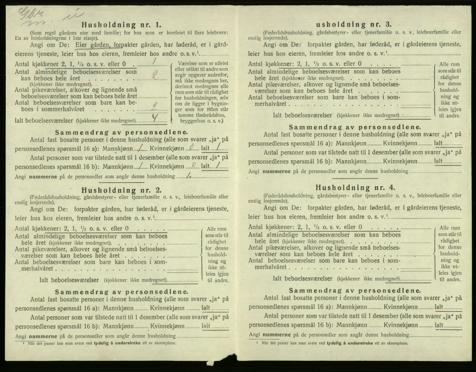 SAB, 1920 census for Tysnes, 1920, p. 1388