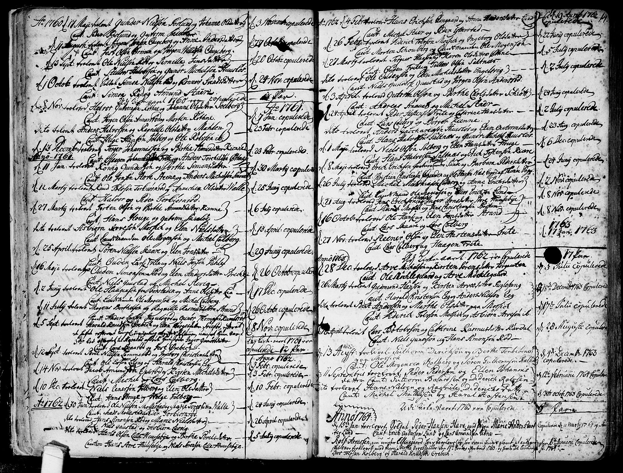 Onsøy prestekontor Kirkebøker, SAO/A-10914/F/Fa/L0001: Parish register (official) no. I 1, 1733-1814, p. 14