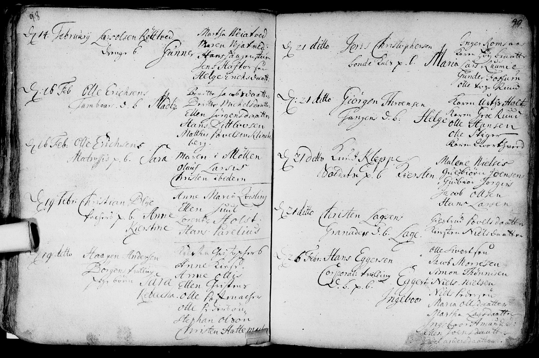 Aker prestekontor kirkebøker, AV/SAO-A-10861/F/L0002: Parish register (official) no. 2, 1714-1720, p. 98-99