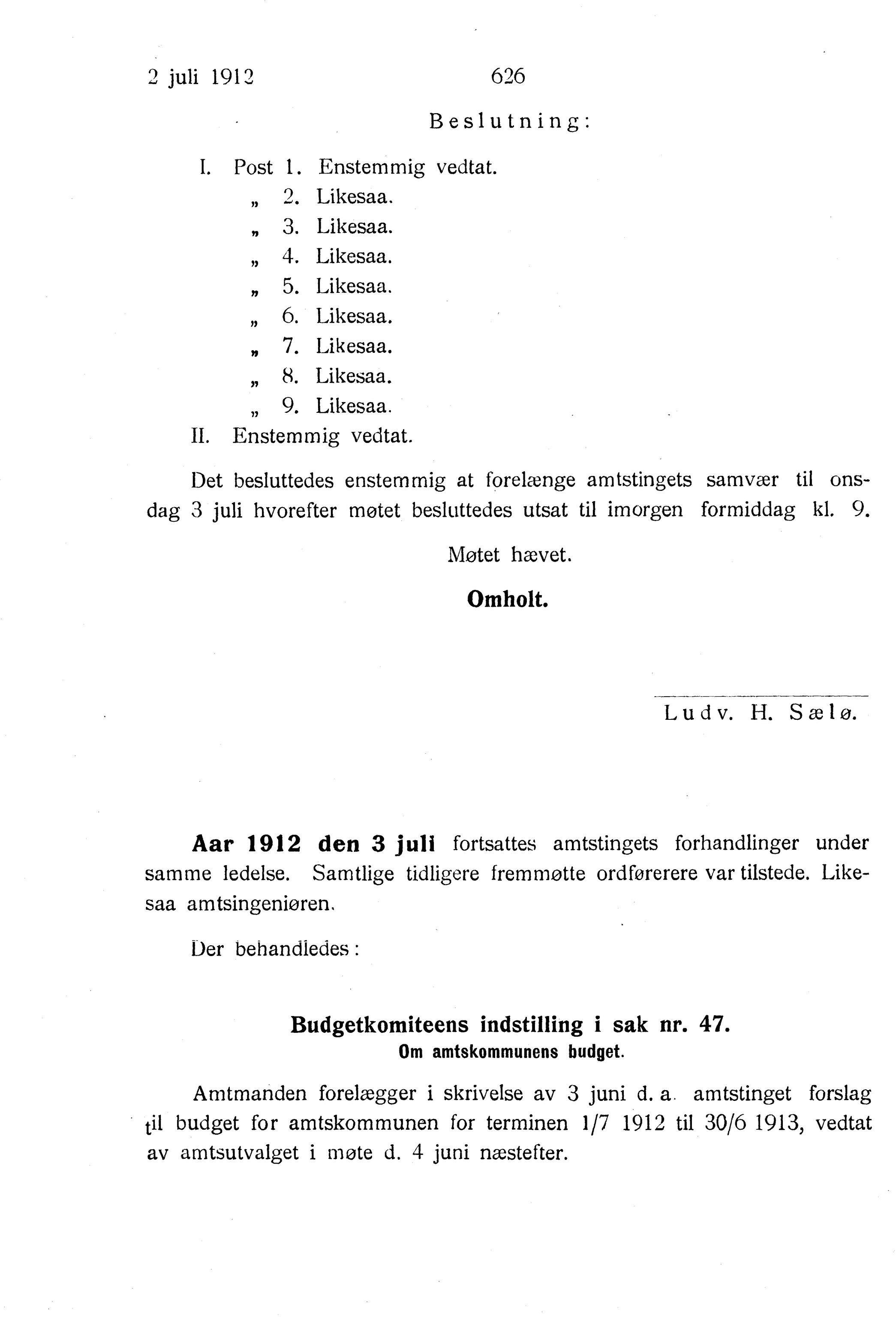 Nordland Fylkeskommune. Fylkestinget, AIN/NFK-17/176/A/Ac/L0035: Fylkestingsforhandlinger 1912, 1912, p. 626