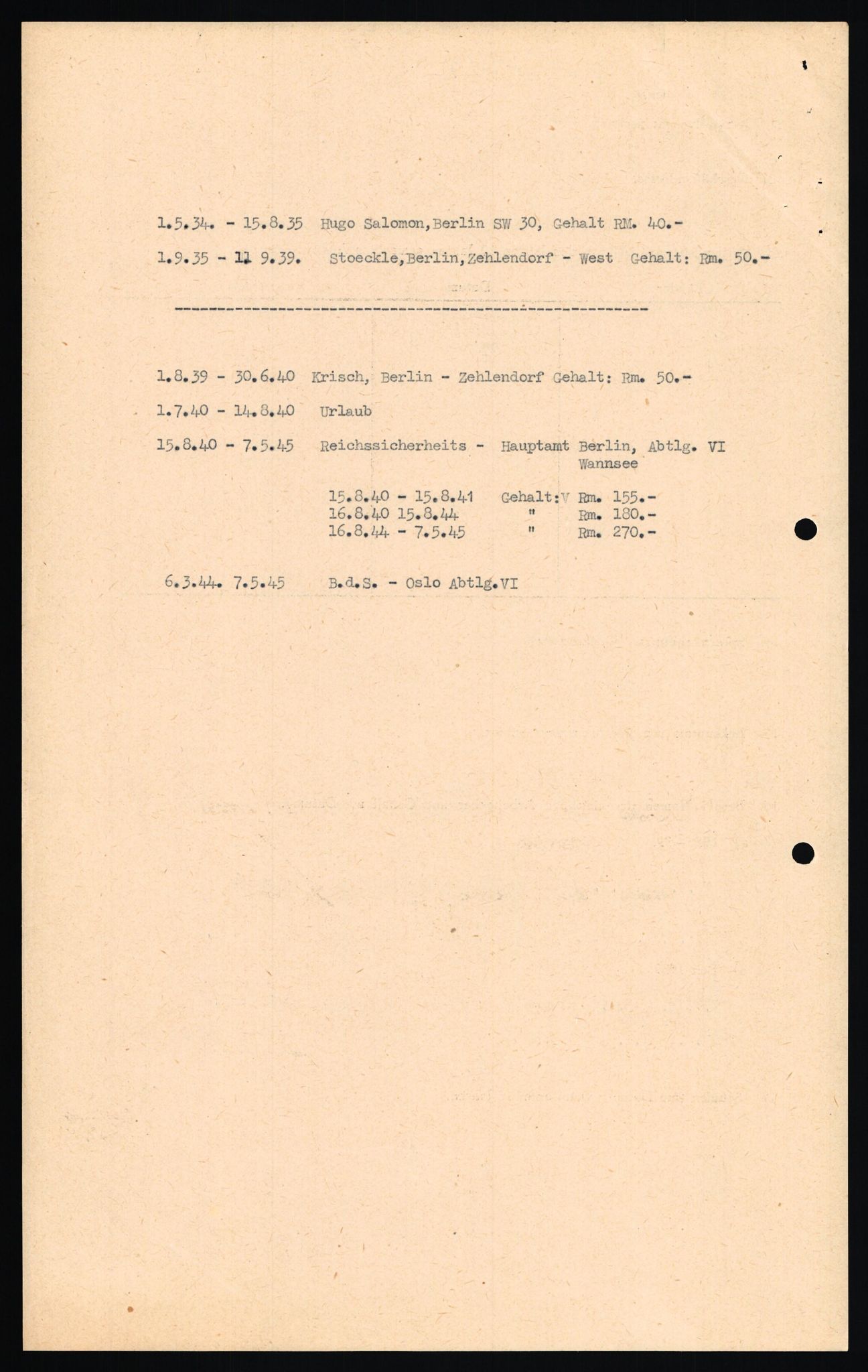 Forsvaret, Forsvarets overkommando II, AV/RA-RAFA-3915/D/Db/L0032: CI Questionaires. Tyske okkupasjonsstyrker i Norge. Tyskere., 1945-1946, p. 161