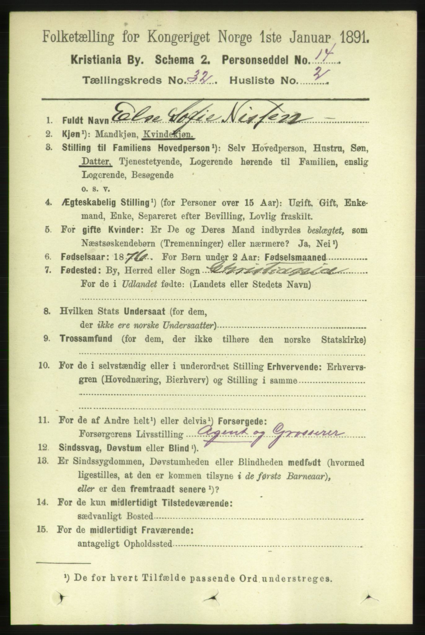 RA, 1891 census for 0301 Kristiania, 1891, p. 16897