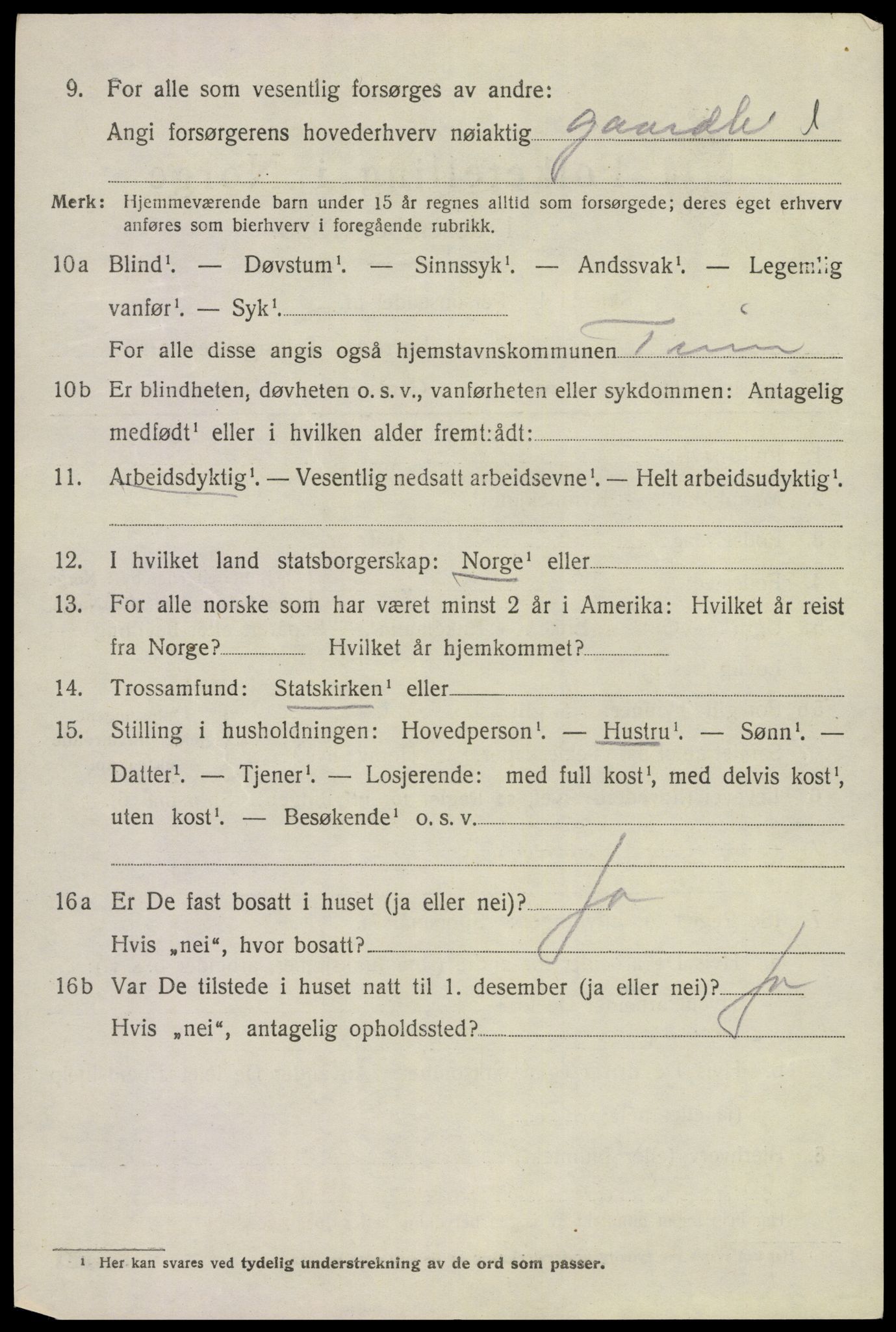 SAKO, 1920 census for Tinn, 1920, p. 7545