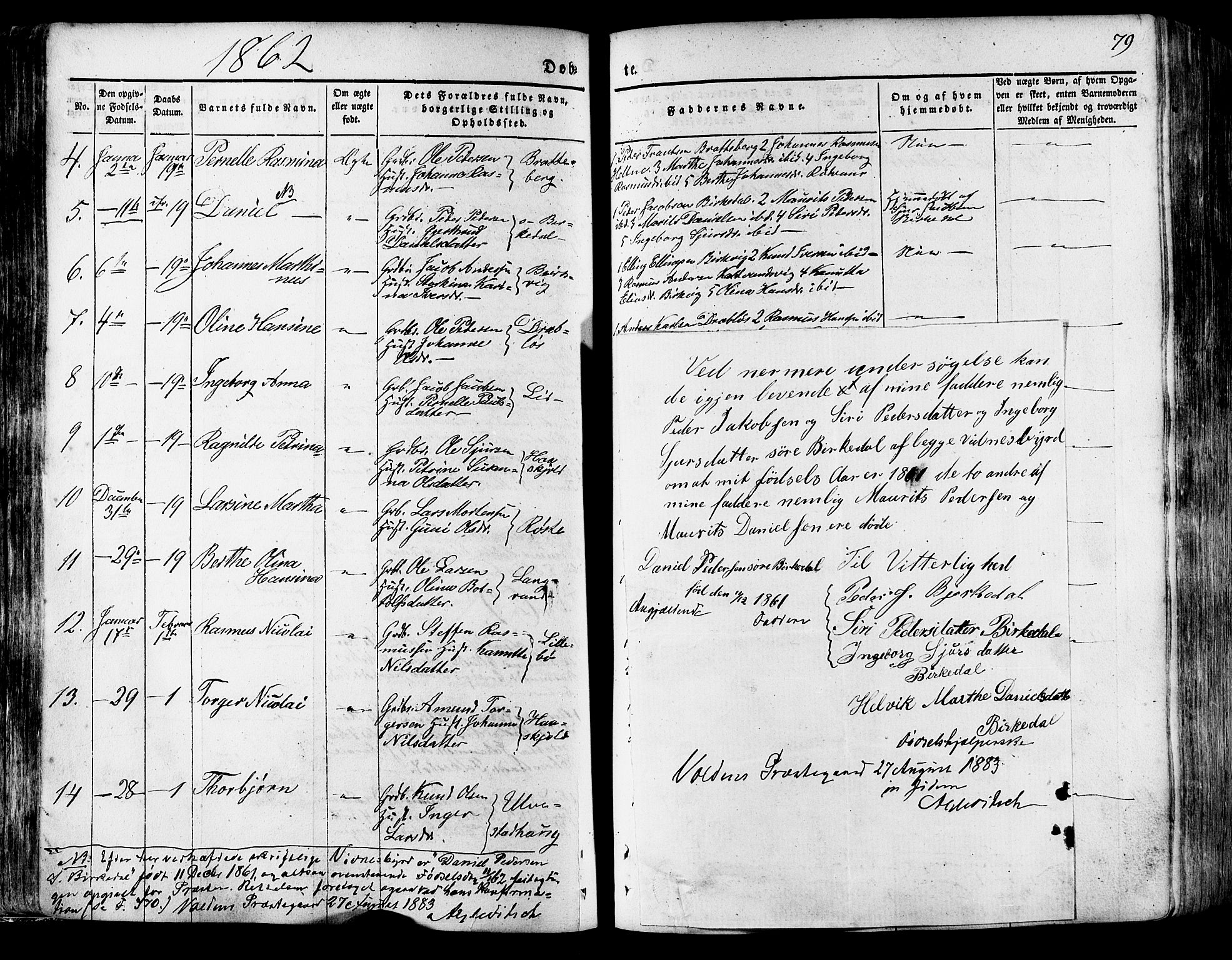 Ministerialprotokoller, klokkerbøker og fødselsregistre - Møre og Romsdal, SAT/A-1454/511/L0140: Parish register (official) no. 511A07, 1851-1878, p. 79