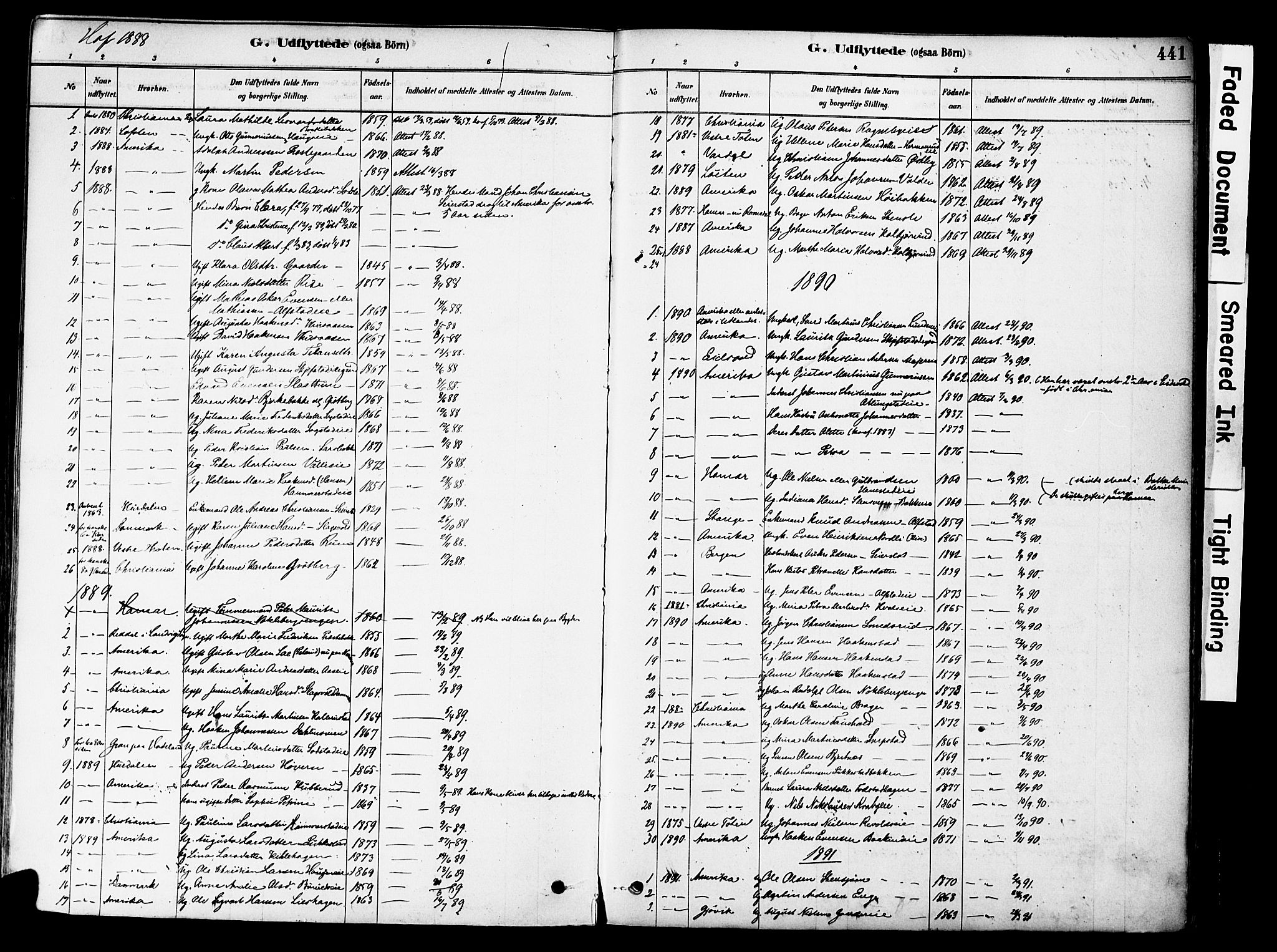 Østre Toten prestekontor, AV/SAH-PREST-104/H/Ha/Haa/L0006: Parish register (official) no. 6 /1, 1878-1896, p. 441