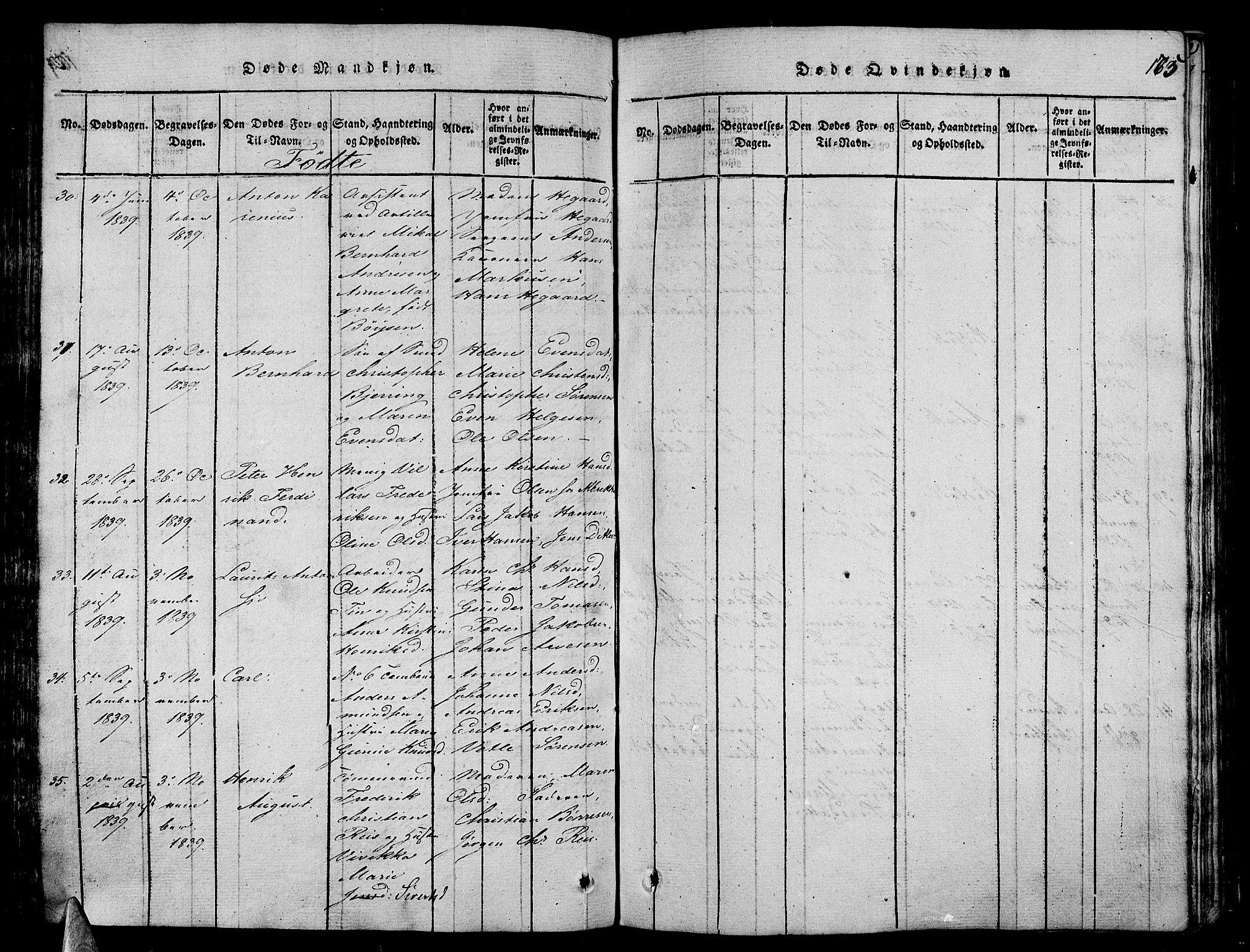 Stavern kirkebøker, AV/SAKO-A-318/G/Ga/L0001: Parish register (copy) no. 1, 1817-1841, p. 175