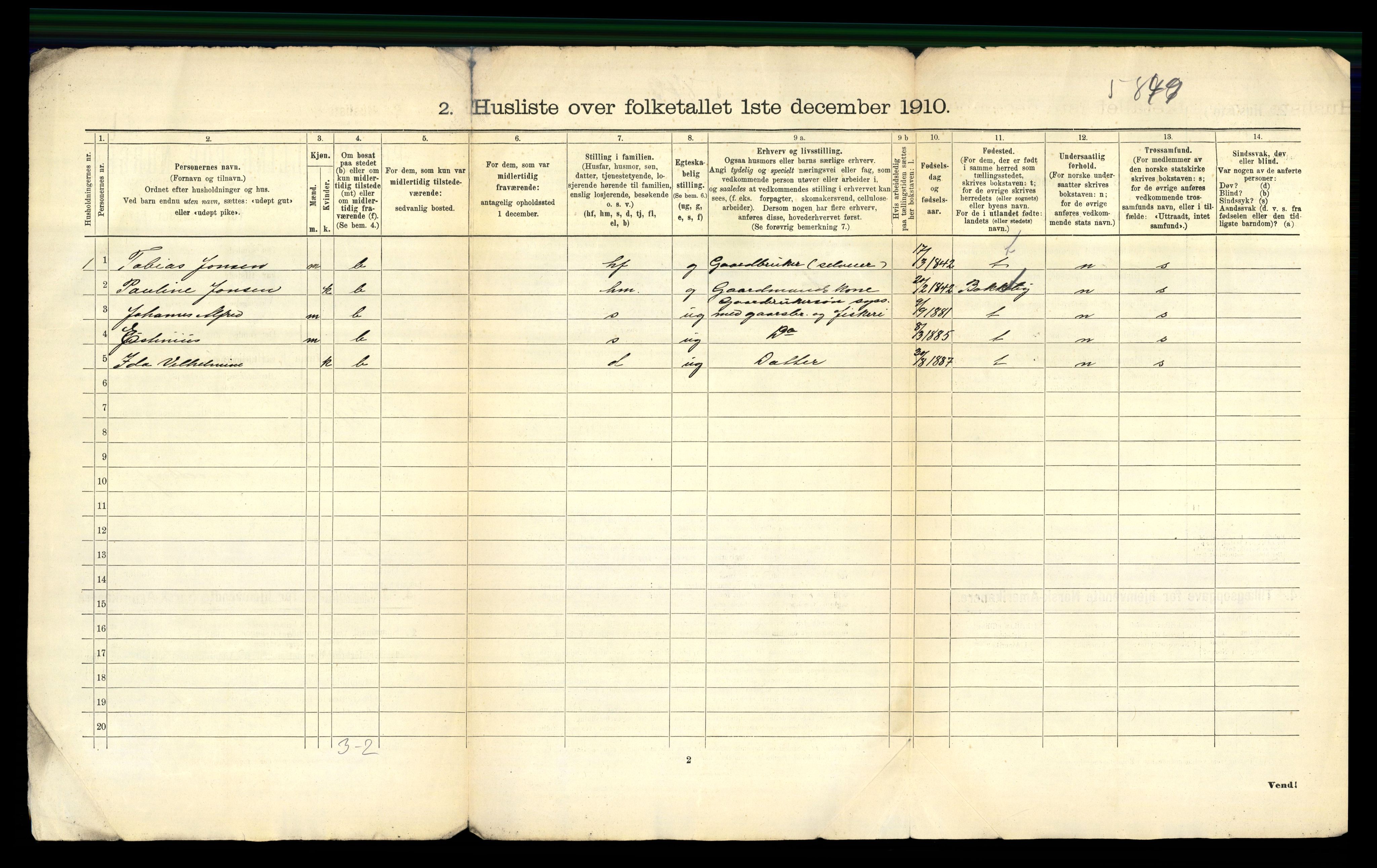 RA, 1910 census for Sørfjord, 1910, p. 21