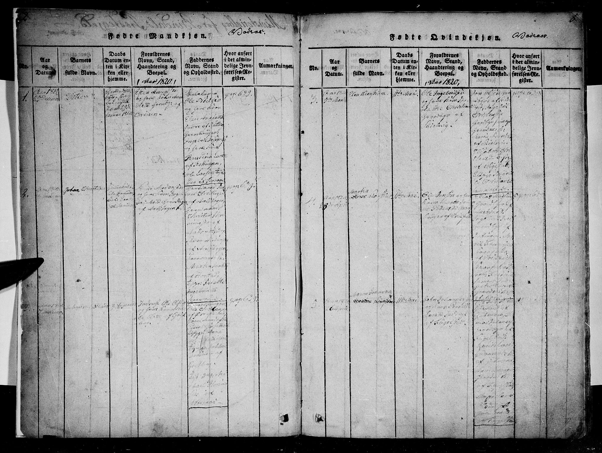 Ministerialprotokoller, klokkerbøker og fødselsregistre - Nordland, AV/SAT-A-1459/810/L0142: Parish register (official) no. 810A06 /1, 1819-1841, p. 2-3