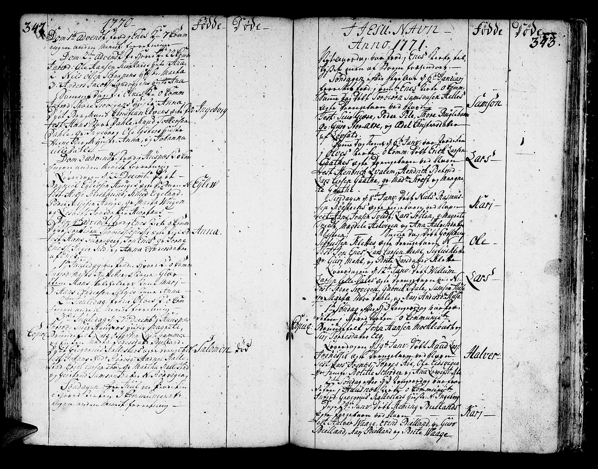 Kvinnherad sokneprestembete, SAB/A-76401/H/Haa: Parish register (official) no. A 3, 1754-1777, p. 342-343