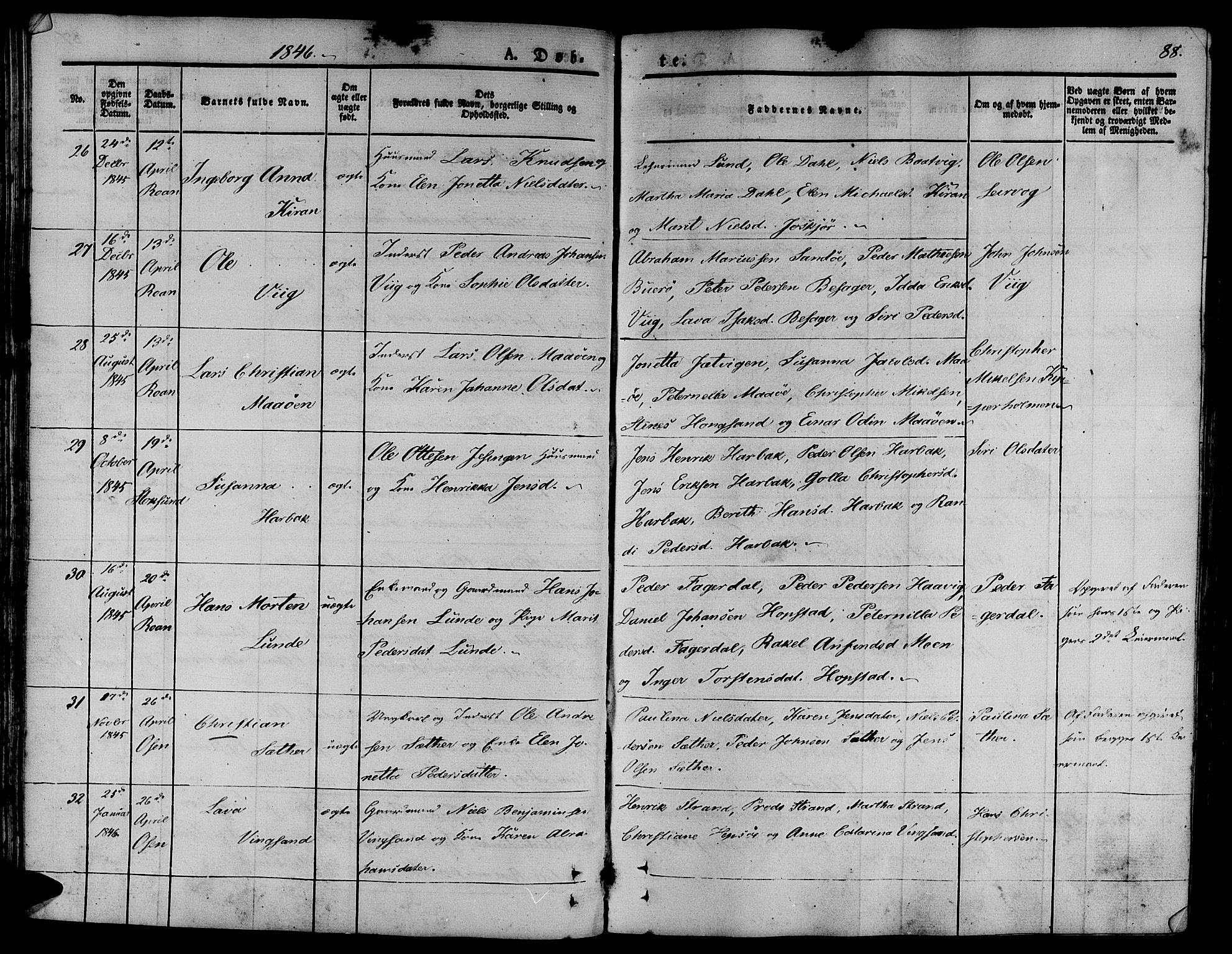 Ministerialprotokoller, klokkerbøker og fødselsregistre - Sør-Trøndelag, AV/SAT-A-1456/657/L0703: Parish register (official) no. 657A04, 1831-1846, p. 88