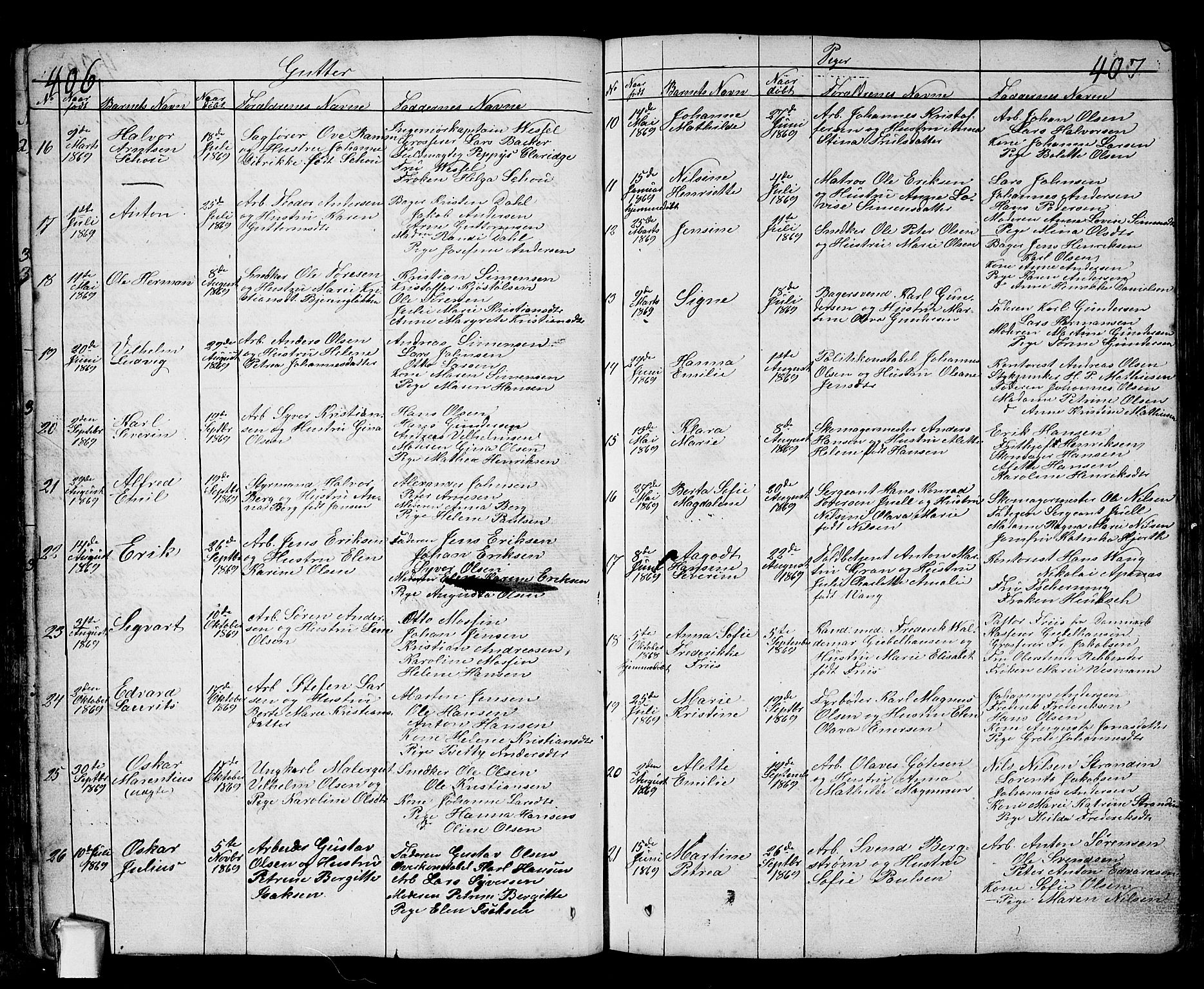 Fredrikstad prestekontor Kirkebøker, AV/SAO-A-11082/G/Ga/L0001: Parish register (copy) no. 1, 1824-1879, p. 406-407