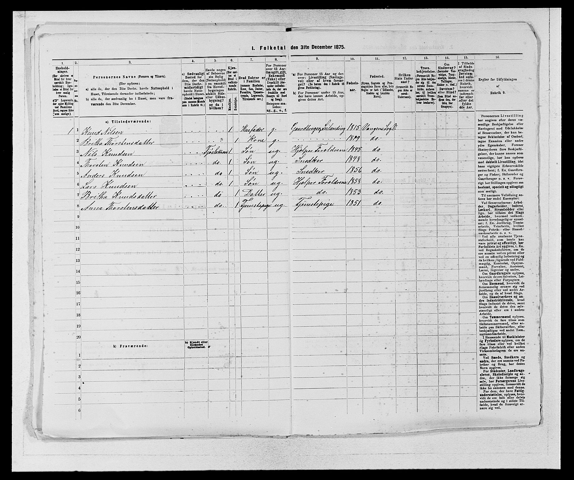 SAB, 1875 census for 1235P Voss, 1875, p. 574