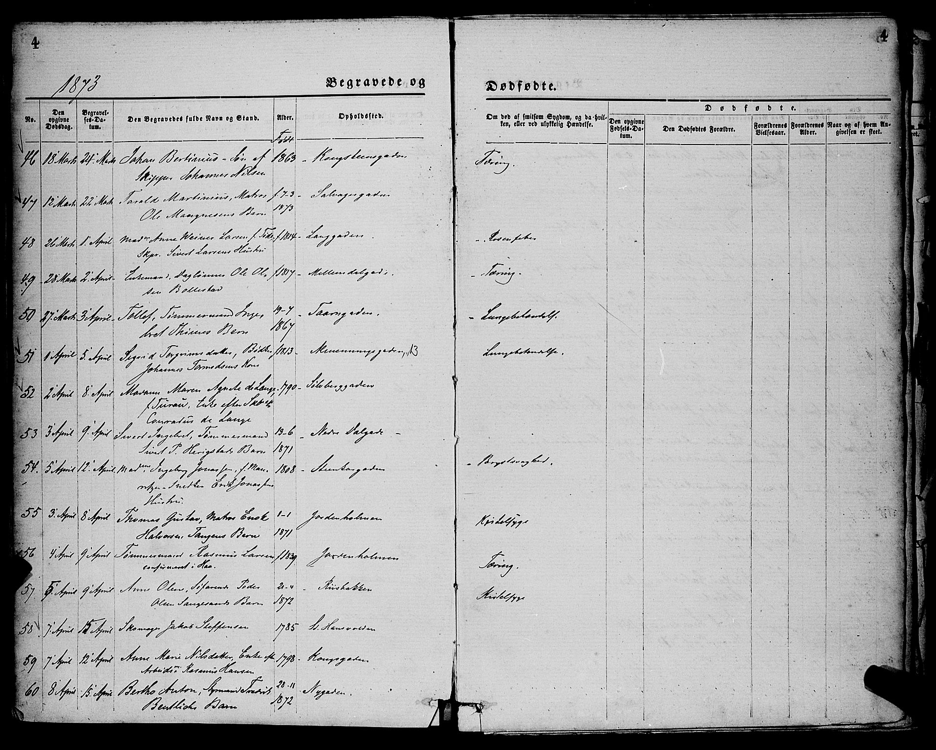 St. Petri sokneprestkontor, AV/SAST-A-101813/001/30/30BA/L0012: Parish register (official) no. A 12, 1873-1878, p. 4