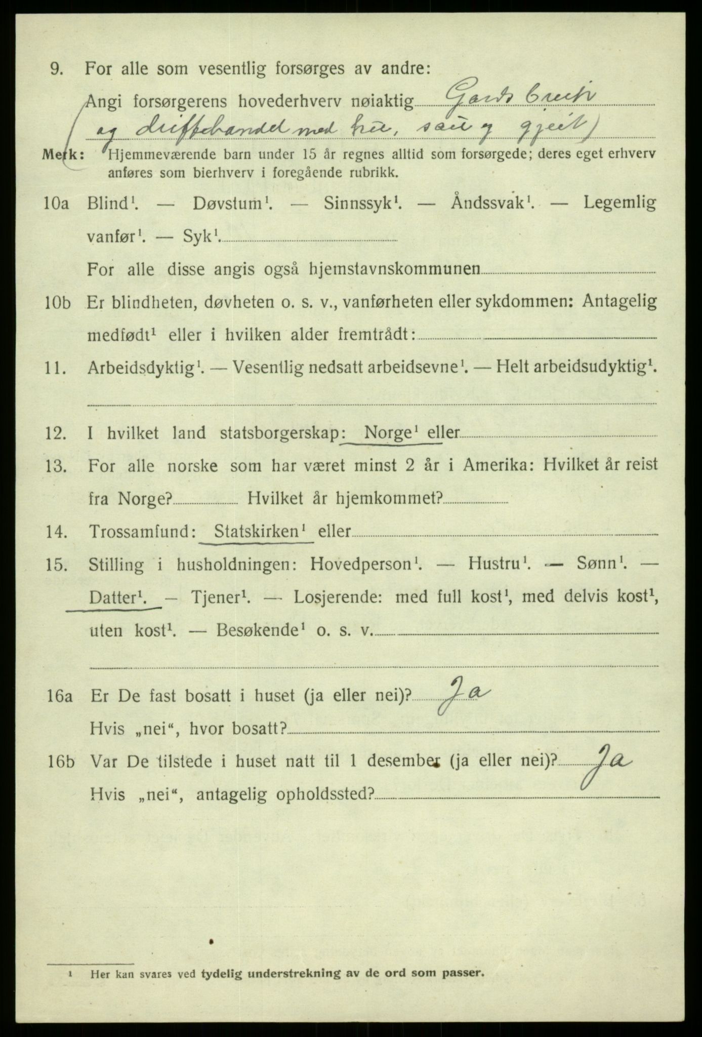 SAB, 1920 census for Kvam, 1920, p. 8158