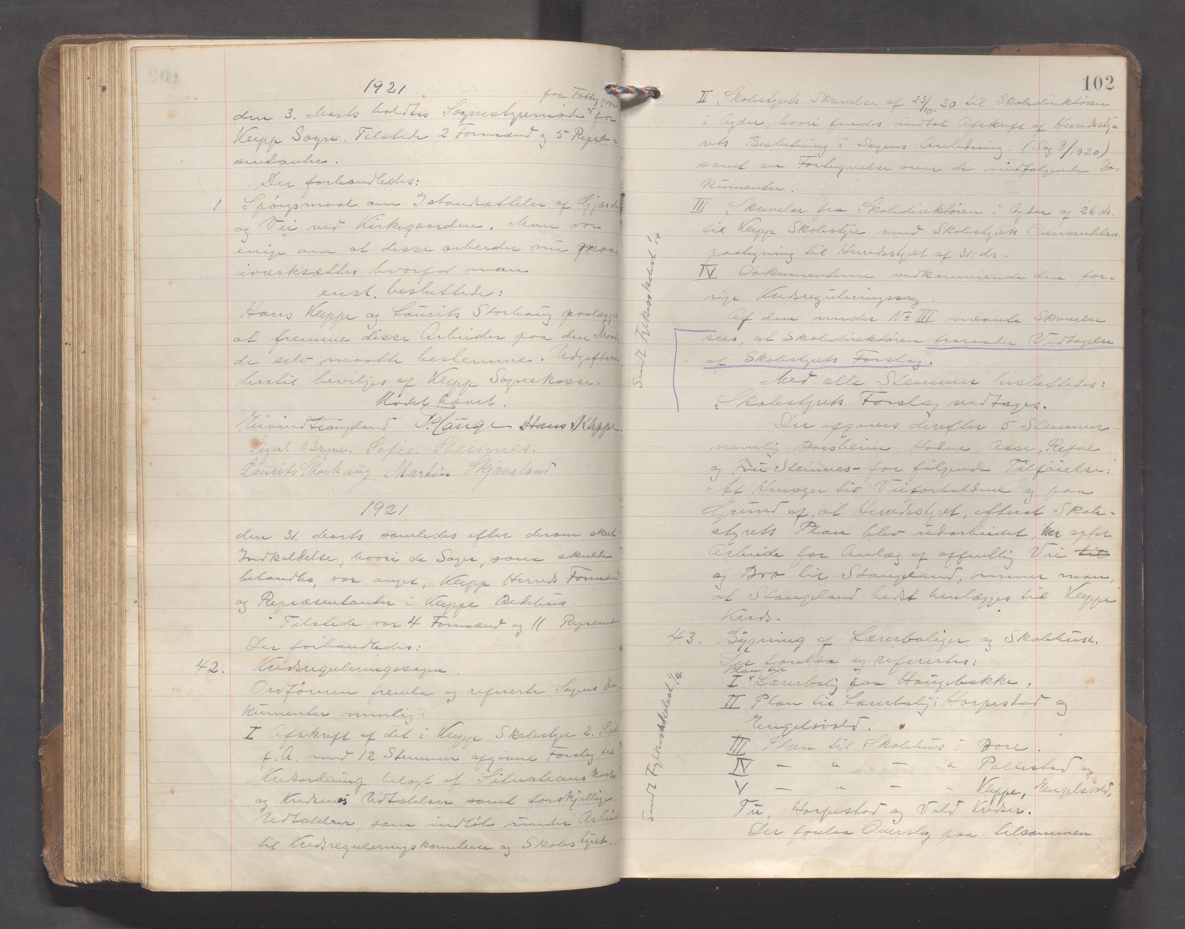 Klepp kommune - Formannskapet, IKAR/K-100277/A/L0007: Møtebok, 1918-1924, p. 102