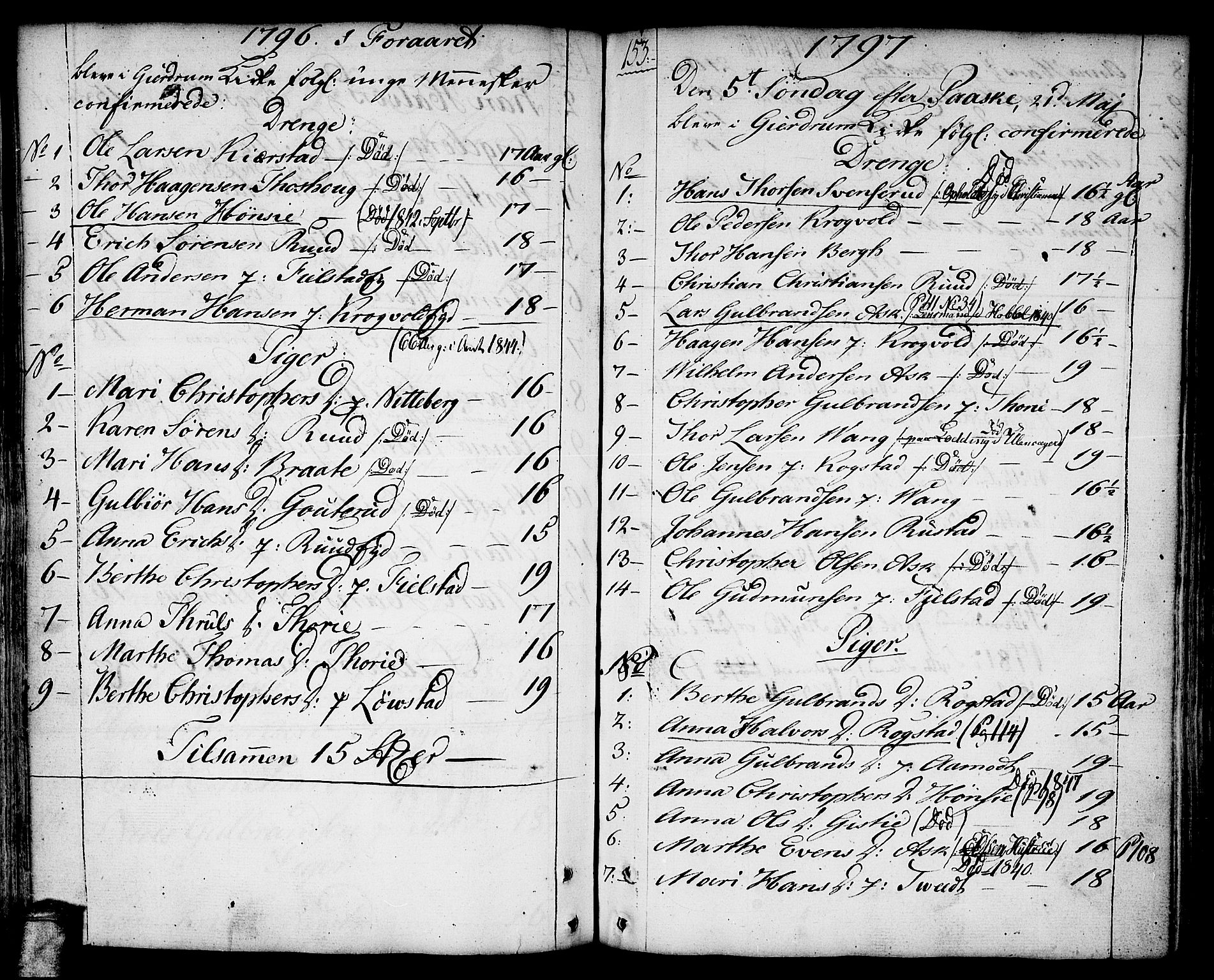 Gjerdrum prestekontor Kirkebøker, AV/SAO-A-10412b/F/Fa/L0002: Parish register (official) no. I 2, 1737-1797, p. 153