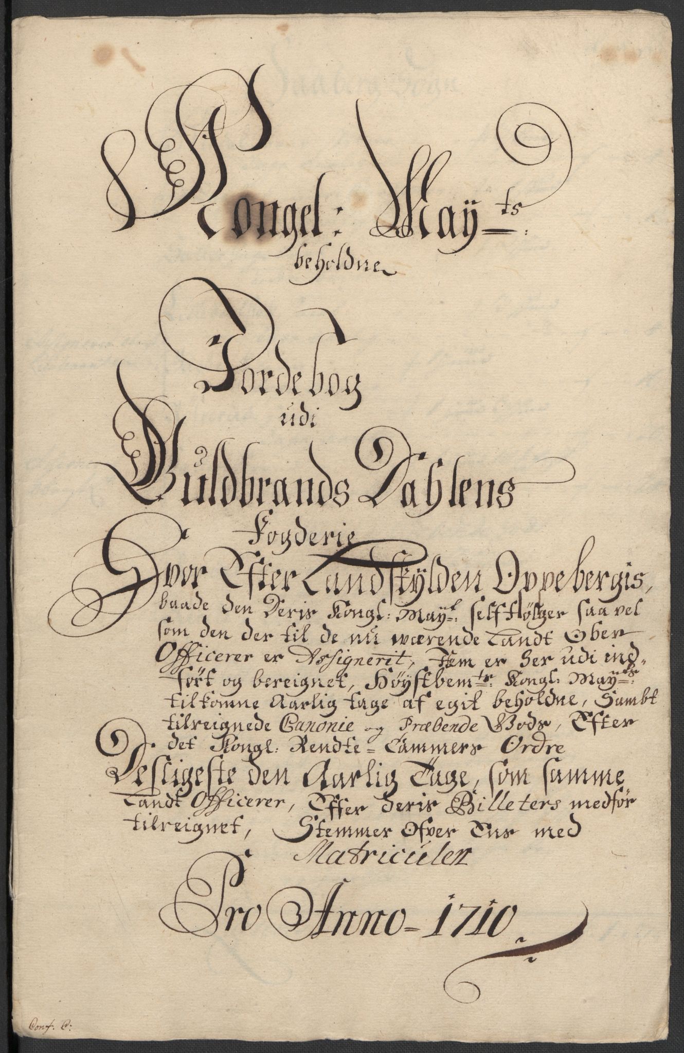 Rentekammeret inntil 1814, Reviderte regnskaper, Fogderegnskap, AV/RA-EA-4092/R17/L1179: Fogderegnskap Gudbrandsdal, 1708-1710, p. 321