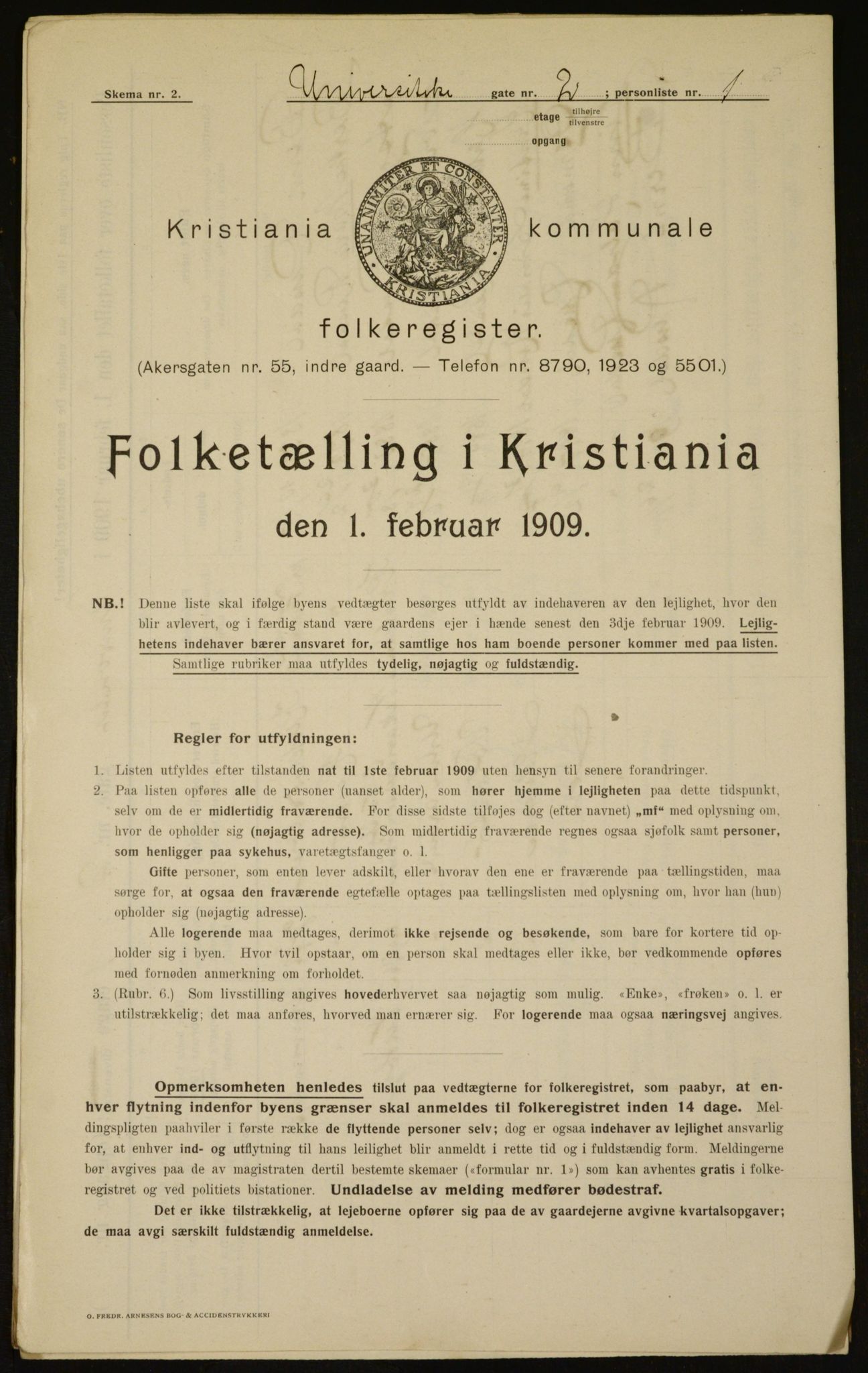 OBA, Municipal Census 1909 for Kristiania, 1909, p. 108781