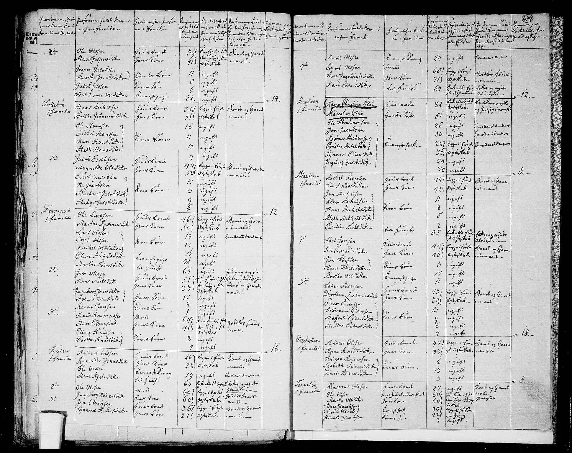 RA, 1801 census for 1441P Selje, 1801, p. 646b-647a