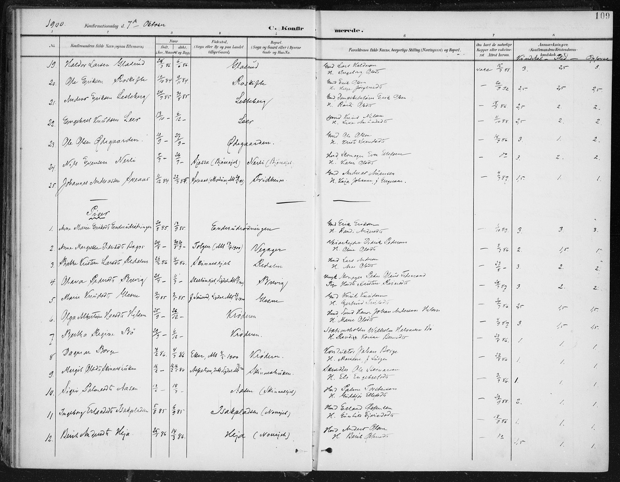 Krødsherad kirkebøker, AV/SAKO-A-19/F/Fa/L0007: Parish register (official) no. 7, 1900-1915, p. 109