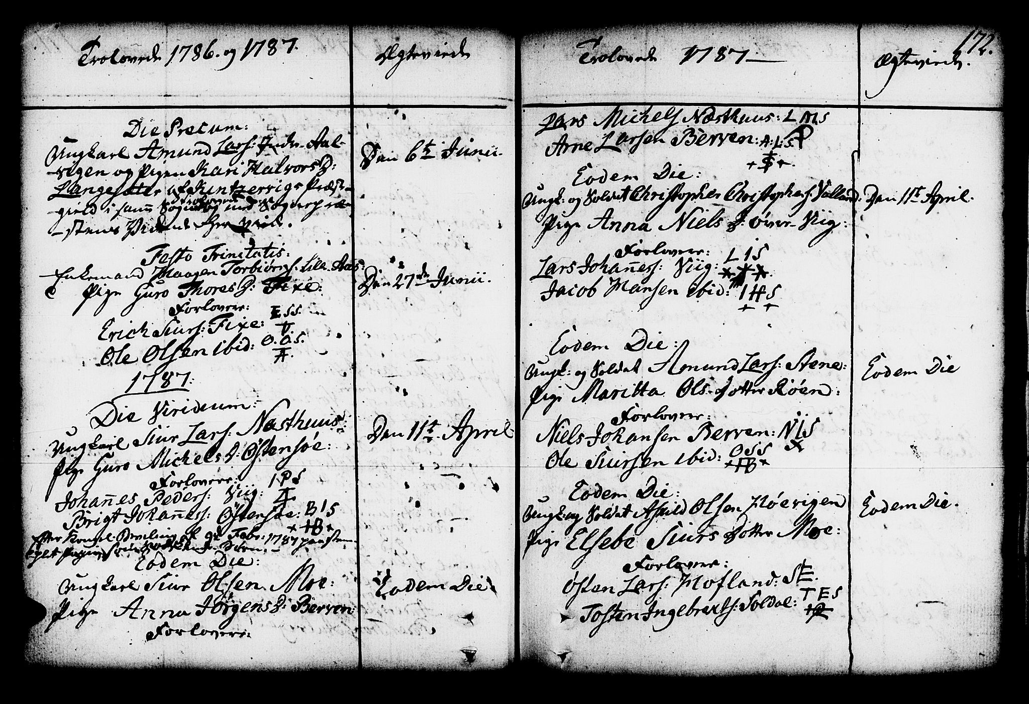 Kvam sokneprestembete, AV/SAB-A-76201/H/Haa: Parish register (official) no. A 4, 1743-1795, p. 172