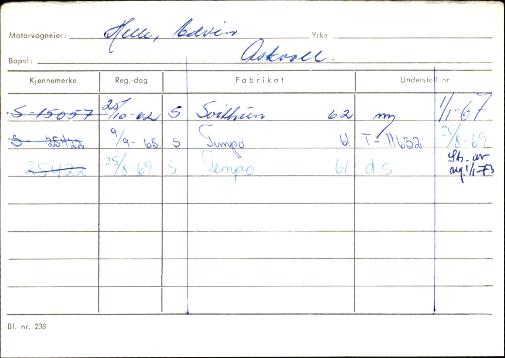 Statens vegvesen, Sogn og Fjordane vegkontor, AV/SAB-A-5301/4/F/L0132: Eigarregister Askvoll A-Å. Balestrand A-Å, 1945-1975, p. 518