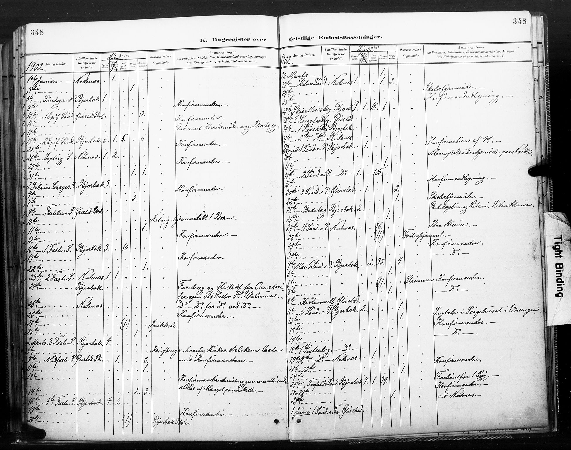 Øyestad sokneprestkontor, AV/SAK-1111-0049/F/Fa/L0018: Parish register (official) no. A 18, 1897-1907, p. 348