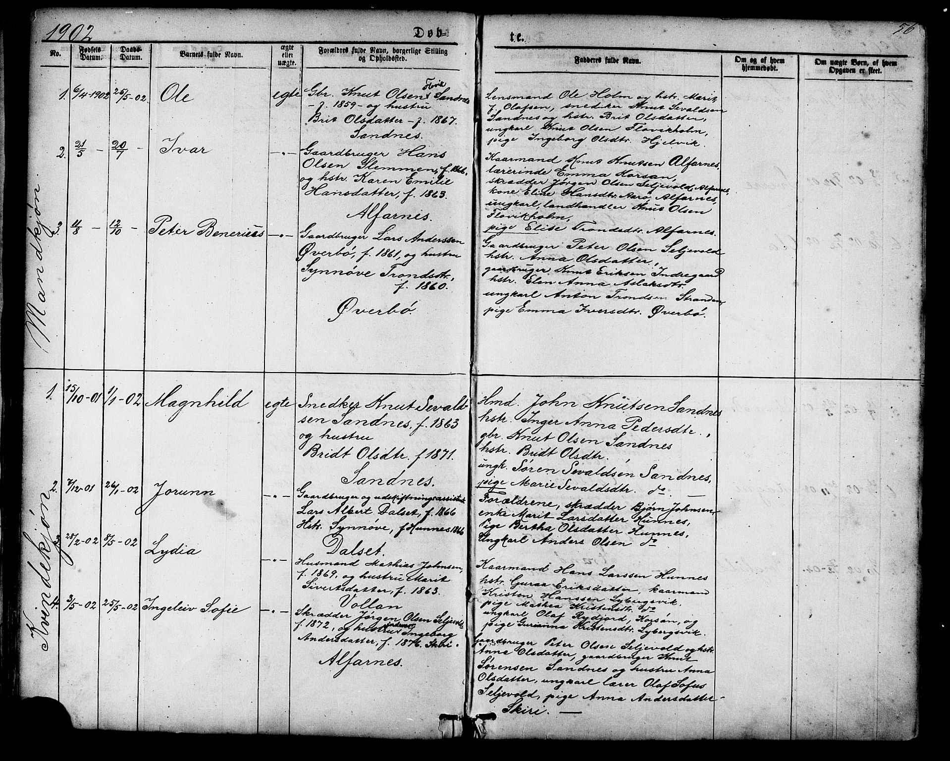 Ministerialprotokoller, klokkerbøker og fødselsregistre - Møre og Romsdal, AV/SAT-A-1454/548/L0614: Parish register (copy) no. 548C02, 1867-1917, p. 56