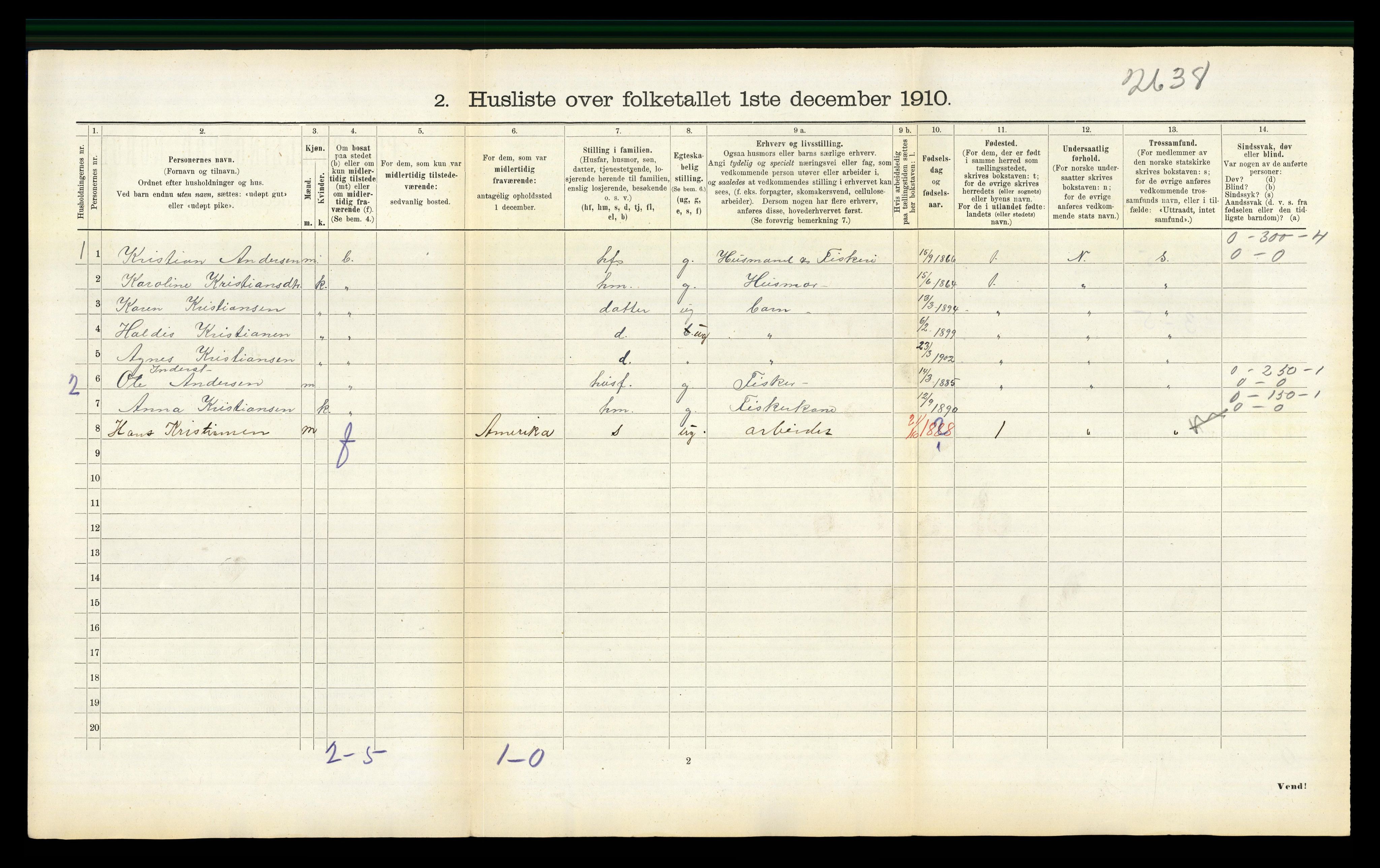 RA, 1910 census for Aa, 1910, p. 537