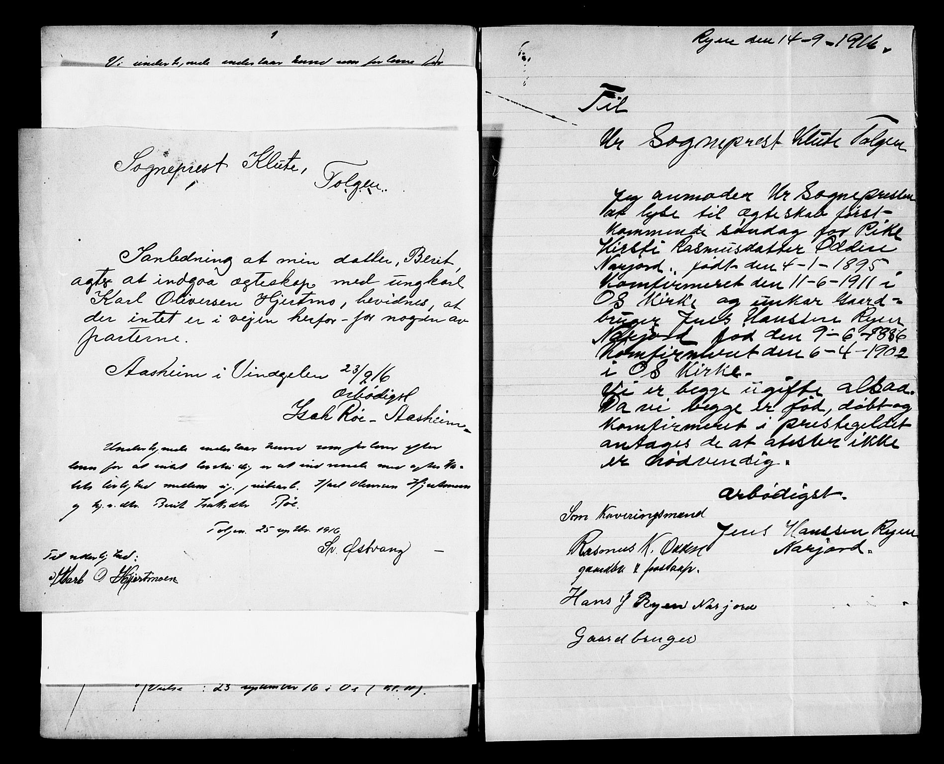 Tolga prestekontor, AV/SAH-PREST-062/N/L0004: Banns register no. 31, 1916-1920, p. 1-2