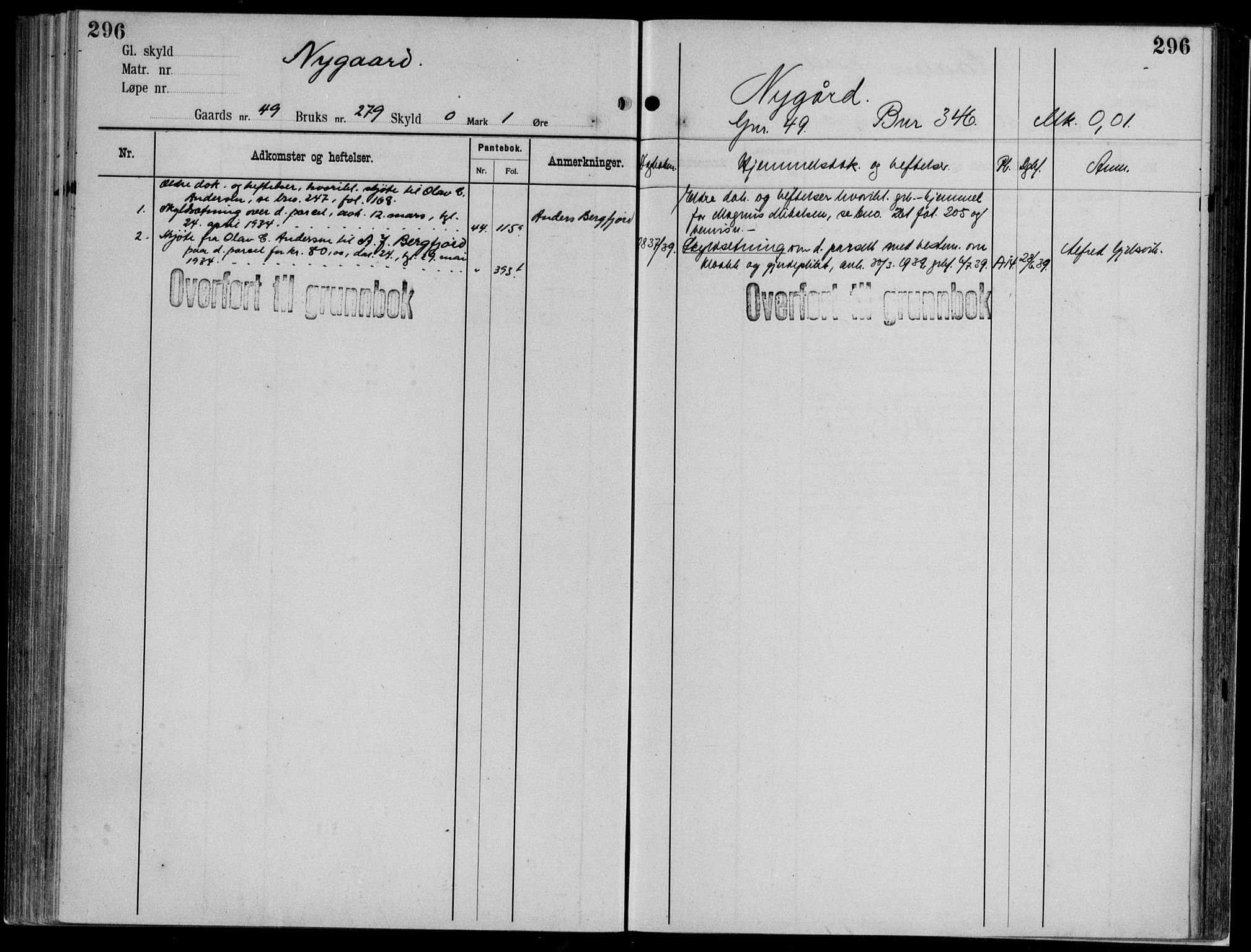 Midhordland sorenskriveri, AV/SAB-A-3001/1/G/Ga/Gab/L0112: Mortgage register no. II.A.b.112, p. 296
