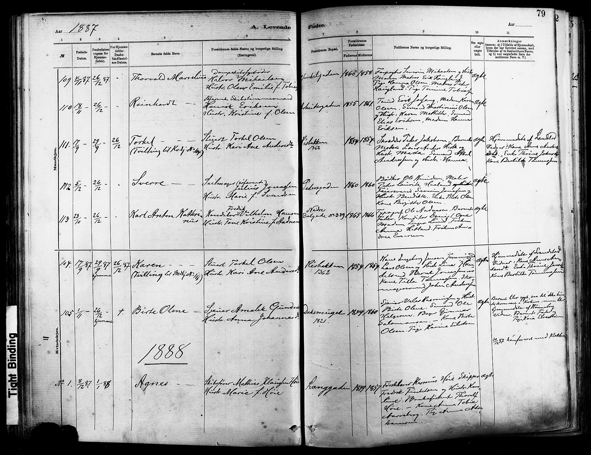 St. Johannes sokneprestkontor, AV/SAST-A-101814/001/30/30BA/L0001: Parish register (official) no. A 1, 1885-1891, p. 79