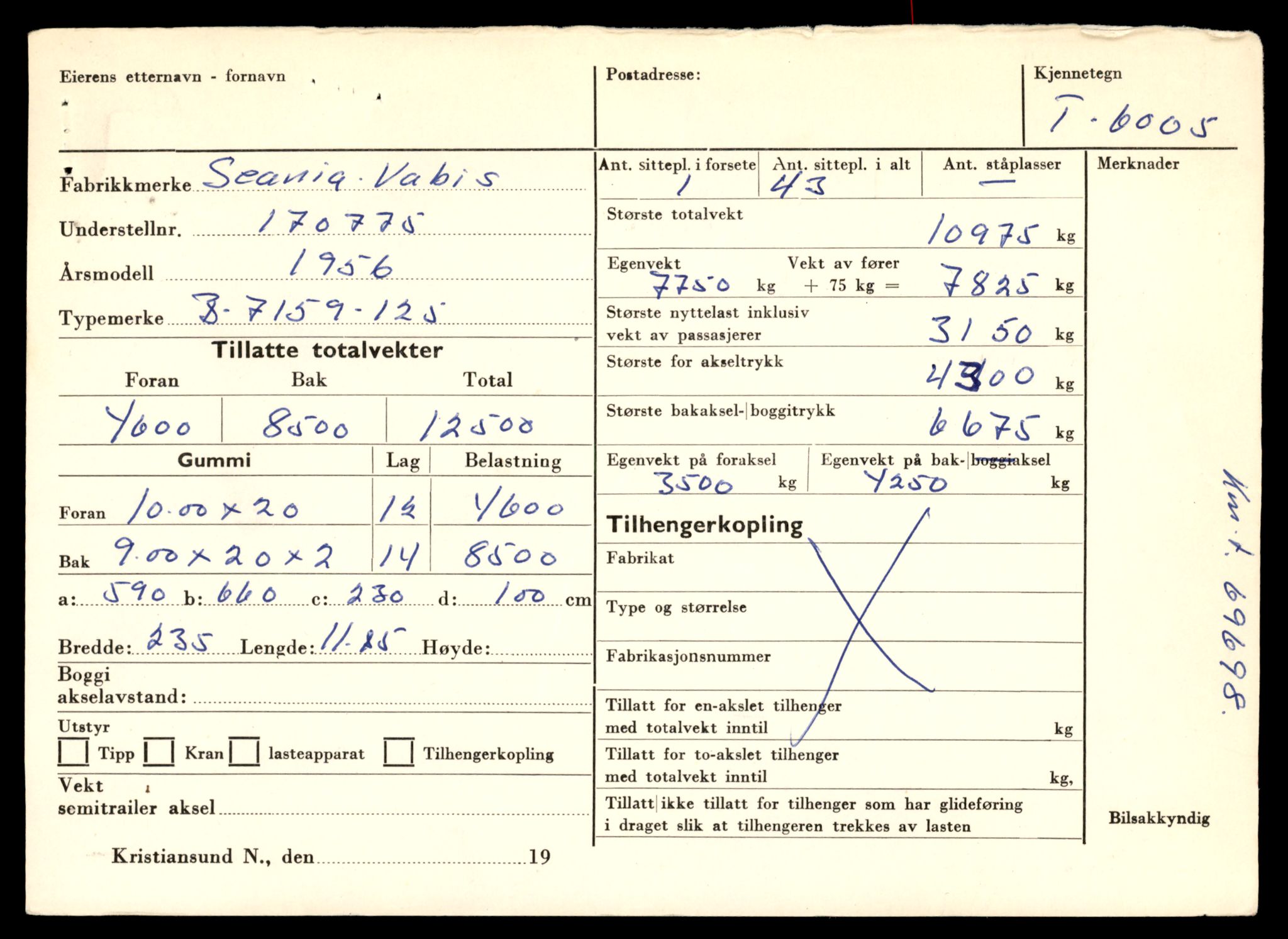 Møre og Romsdal vegkontor - Ålesund trafikkstasjon, AV/SAT-A-4099/F/Fe/L0017: Registreringskort for kjøretøy T 1985 - T 10090, 1927-1998, p. 791