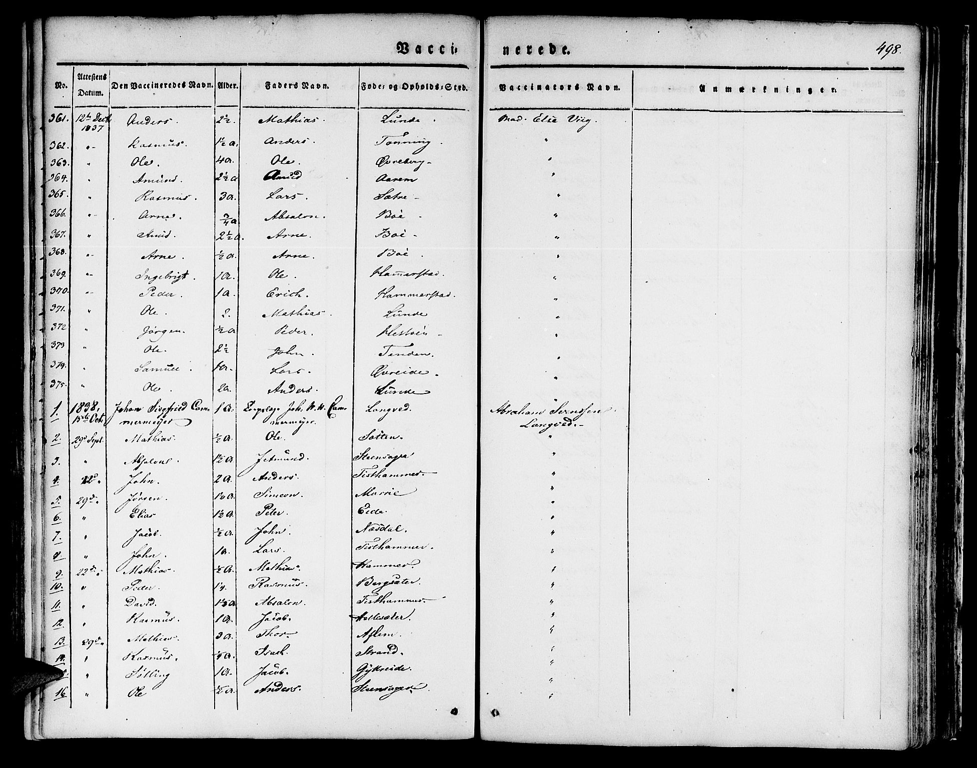 Innvik sokneprestembete, AV/SAB-A-80501: Parish register (official) no. A 4II, 1832-1846, p. 498