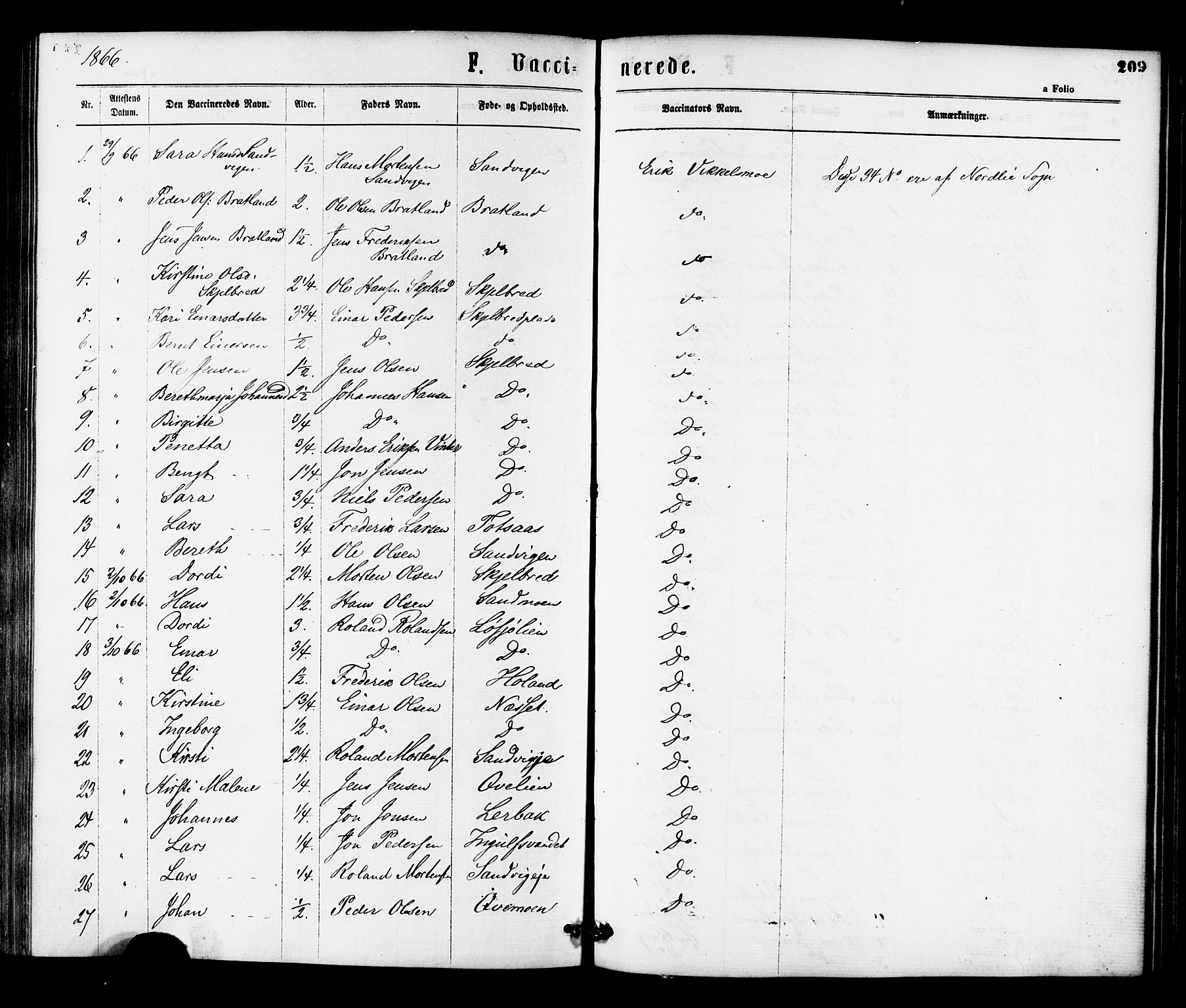 Ministerialprotokoller, klokkerbøker og fødselsregistre - Nord-Trøndelag, SAT/A-1458/755/L0493: Parish register (official) no. 755A02, 1865-1881, p. 209