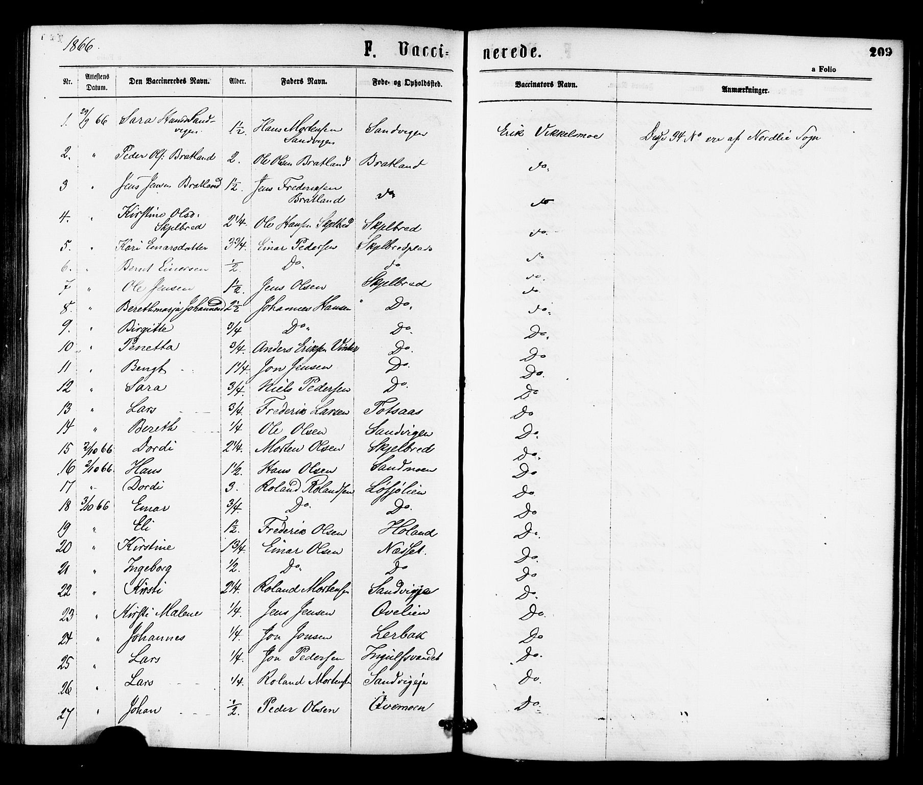 Ministerialprotokoller, klokkerbøker og fødselsregistre - Nord-Trøndelag, AV/SAT-A-1458/755/L0493: Parish register (official) no. 755A02, 1865-1881, p. 209