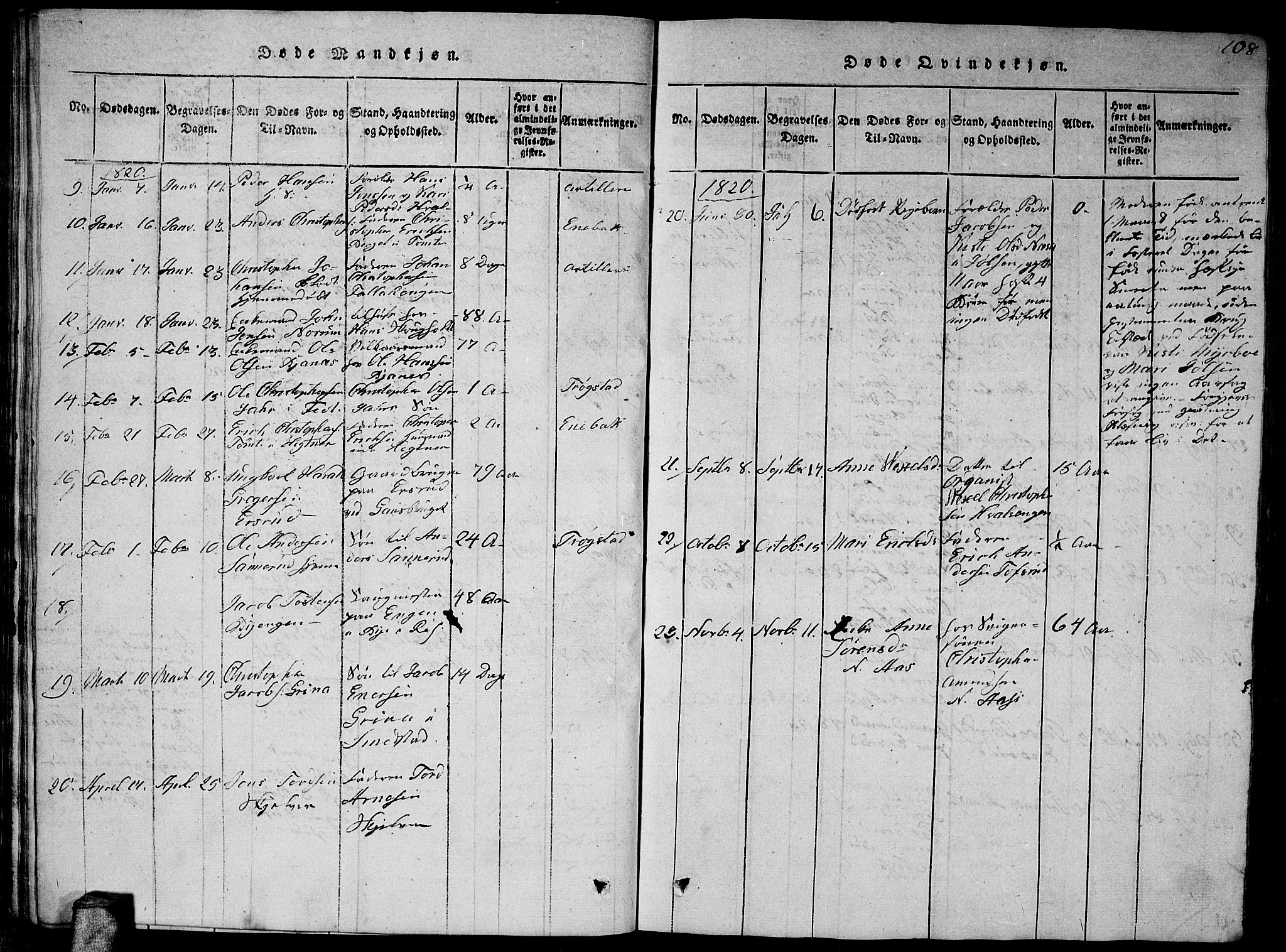 Fet prestekontor Kirkebøker, AV/SAO-A-10370a/G/Ga/L0001: Parish register (copy) no. I 1, 1815-1842, p. 108