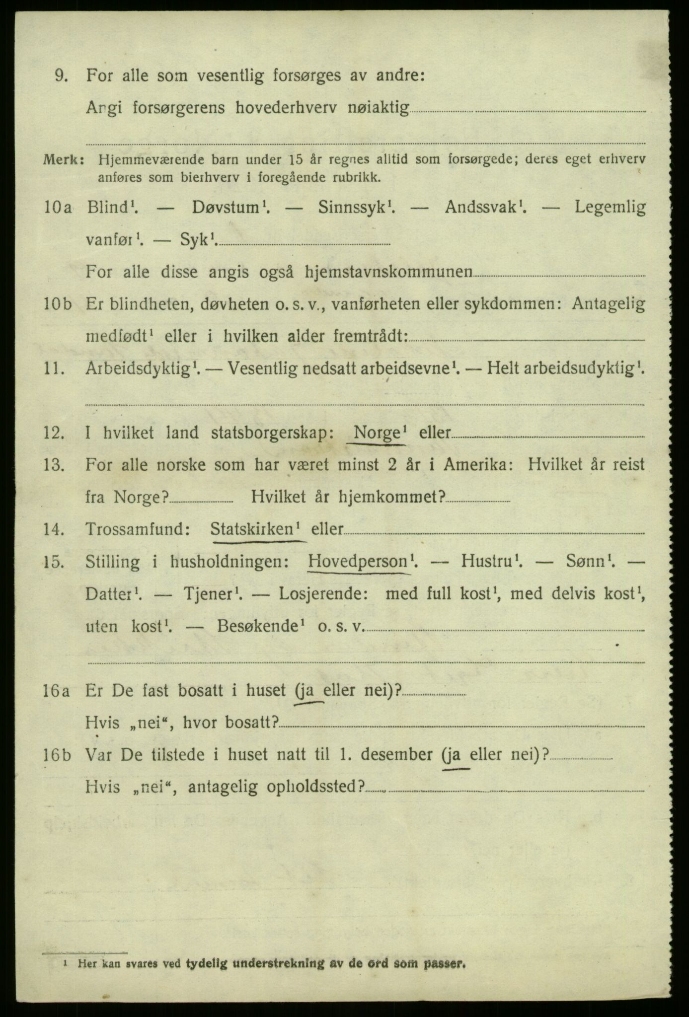 SAB, 1920 census for Jølster, 1920, p. 4645